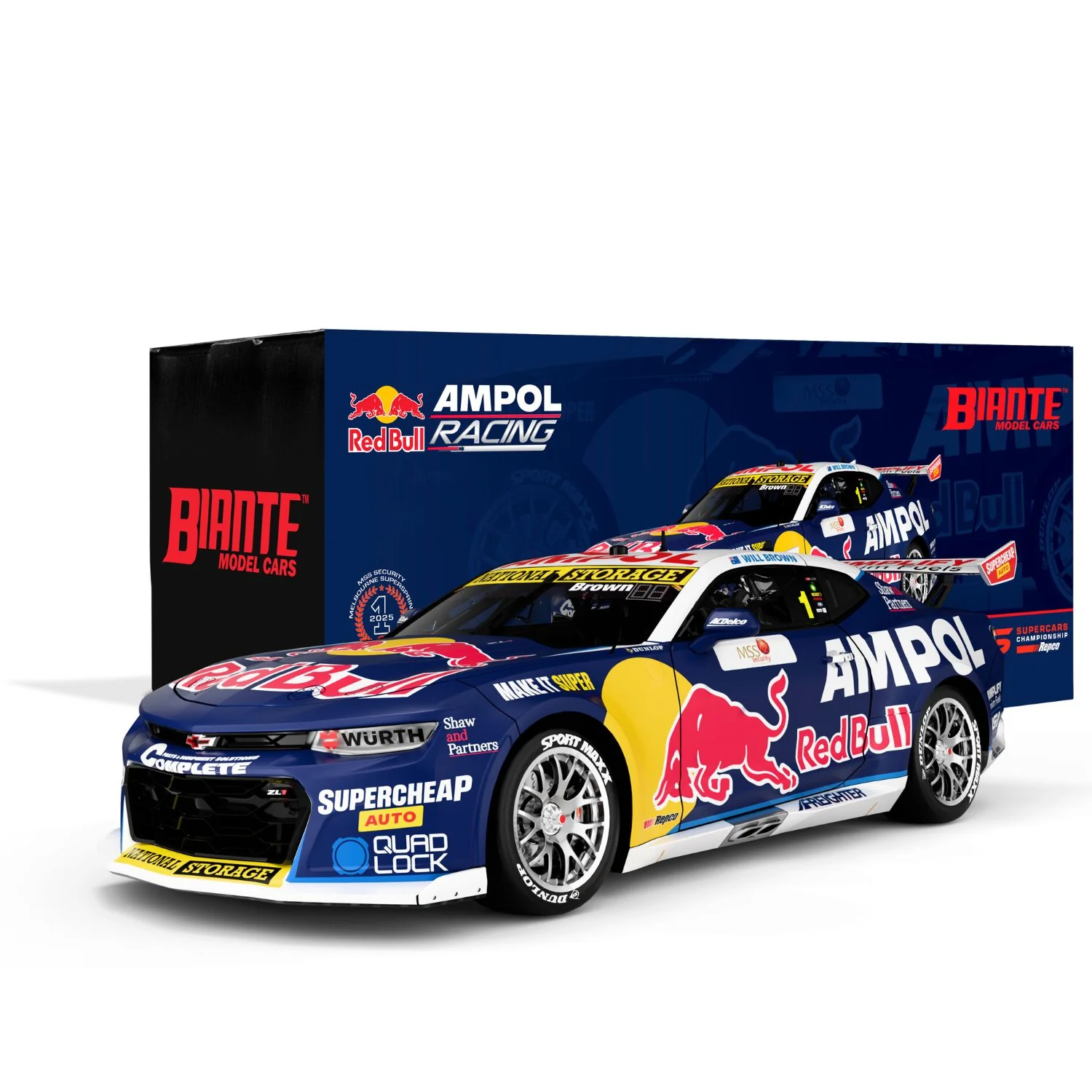 CHEVROLET CAMARO - RED BULL AMPOL RACING - WILL BROWN #1 - 2025 - MSS SECURITY MELBOURNE SUPERSPRINT - RACE 6 WINNER - 1:18 Scale Diecast Model Car