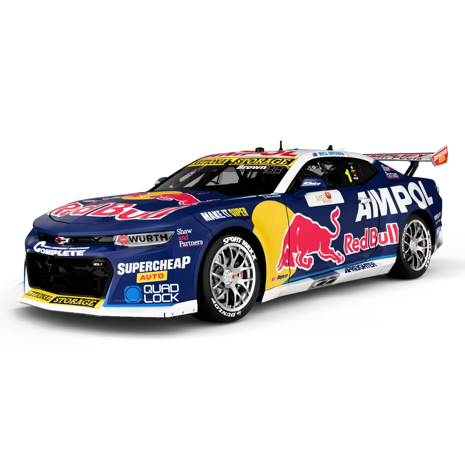 CHEVROLET CAMARO - RED BULL AMPOL RACING - WILL BROWN #1 - 2025 - MSS SECURITY MELBOURNE SUPERSPRINT - RACE 6 WINNER - 1:18 Scale Diecast Model Car - Image 3