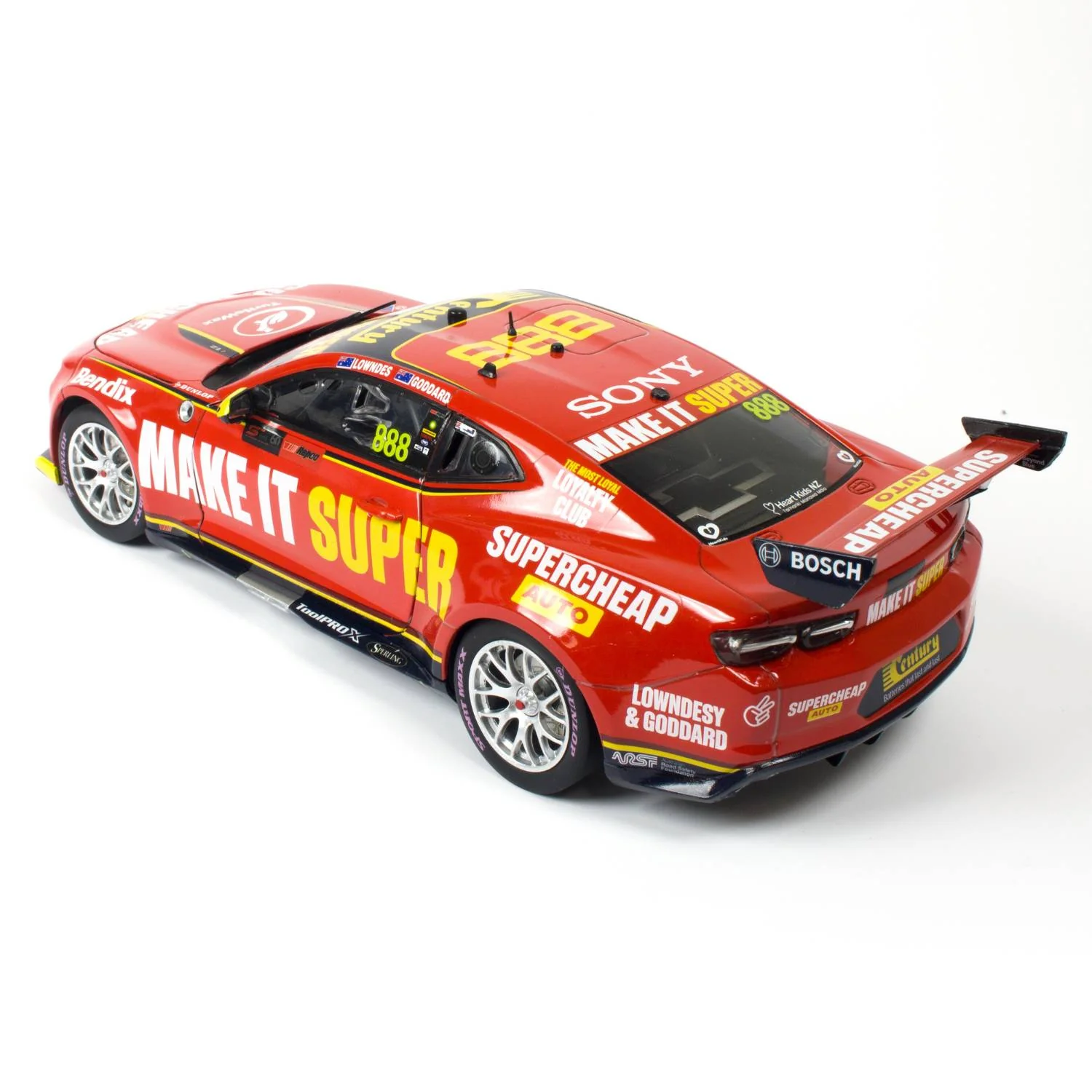 CHEVROLET CAMARO - SUPERCHEAP AUTO RACING - LOWNDES / GODDARD #888 - 2023 Bathurst 1000 WILDCARD - 1:43 Scale Diecast Model Car - Image 3