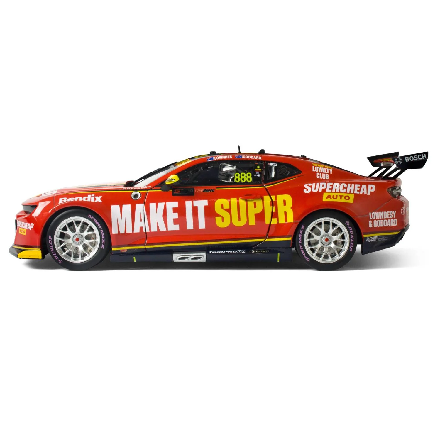 CHEVROLET CAMARO - SUPERCHEAP AUTO RACING - LOWNDES / GODDARD #888 - 2023 Bathurst 1000 WILDCARD - 1:43 Scale Diecast Model Car - Image 5