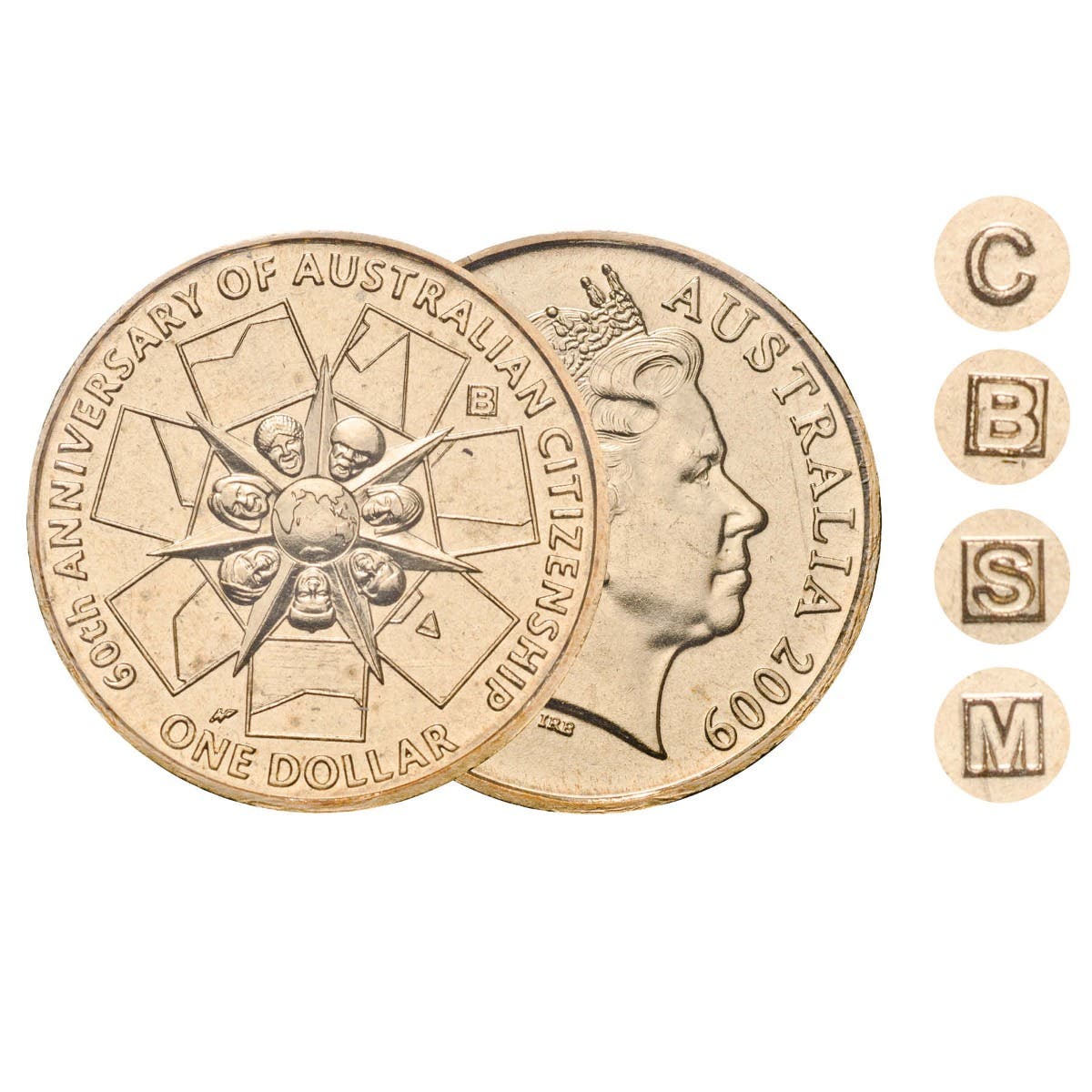 Australia Citizenship 60th Anniversary 2009 $1 Aluminium-Bronze Mintmark Uncirculated 4-Coin Set - Image 2