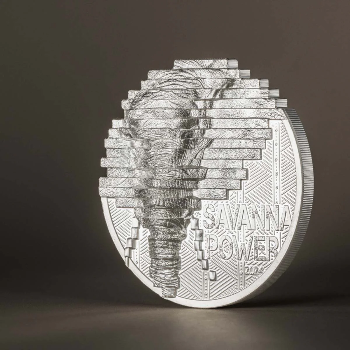 Elephant 2024 $10 Ultra High Relief 2oz Silver Proof Coin - Image 5