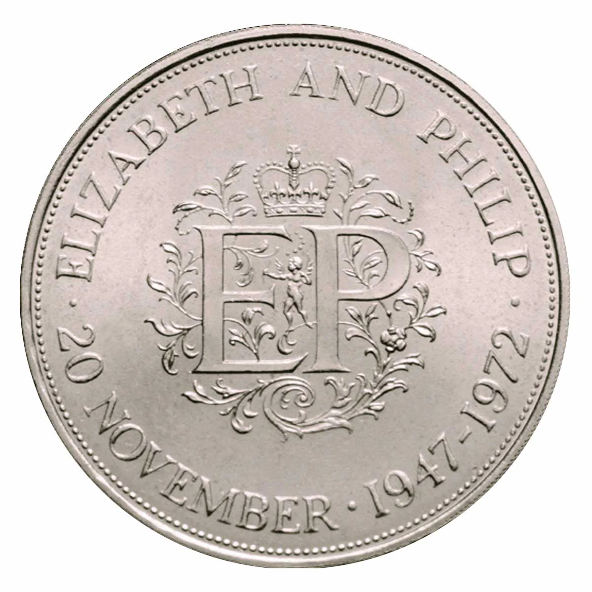 Great Britain 1972 Wedding Silver Jubilee Crown Uncirculated Coin