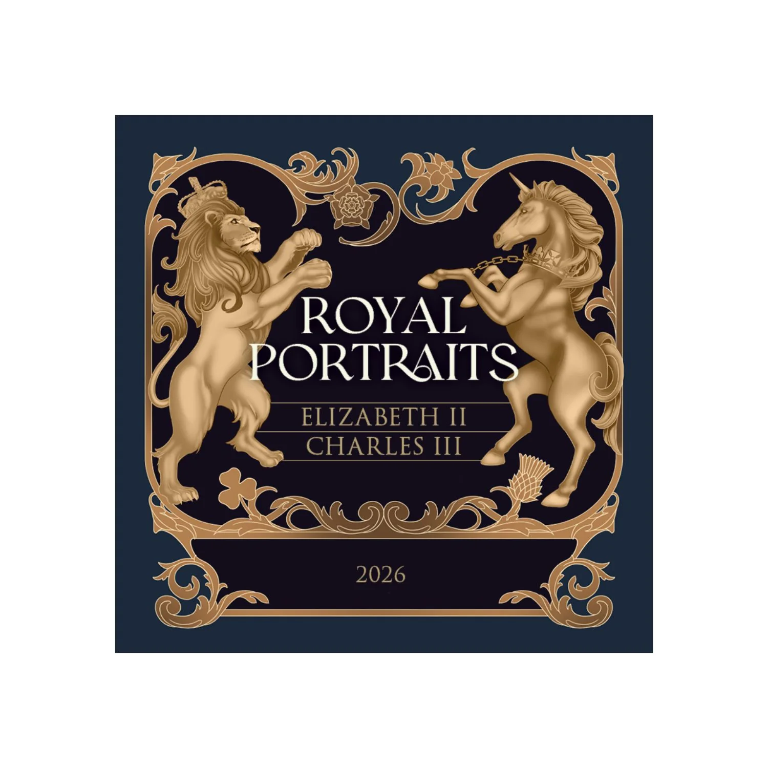 Elizabeth II & Charles III 2026 $5 Revolving Rectangle Gold-plated 2oz Silver Antique Coin - Image 9