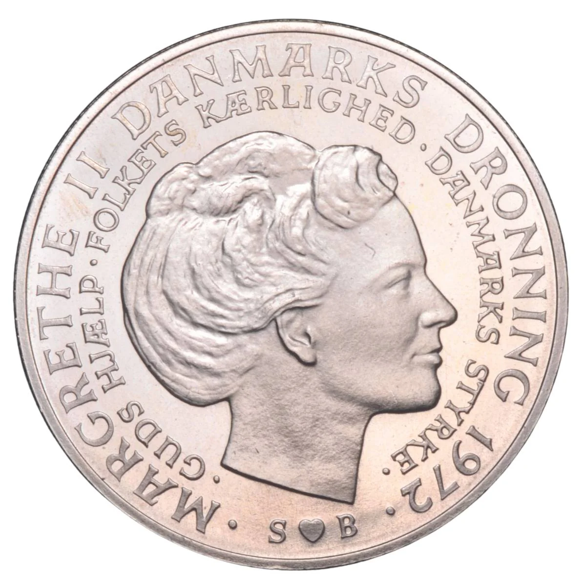 Denmark Margrethe II Silver 10 Kroner Coin