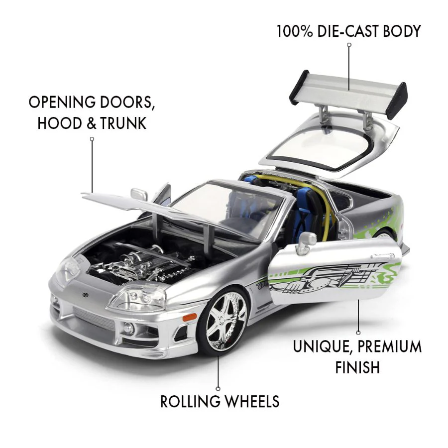 Fast & Furious Brian's 1995 Toyota Supra Anniversary 1:24 Scale Diecast Model Car - Image 8