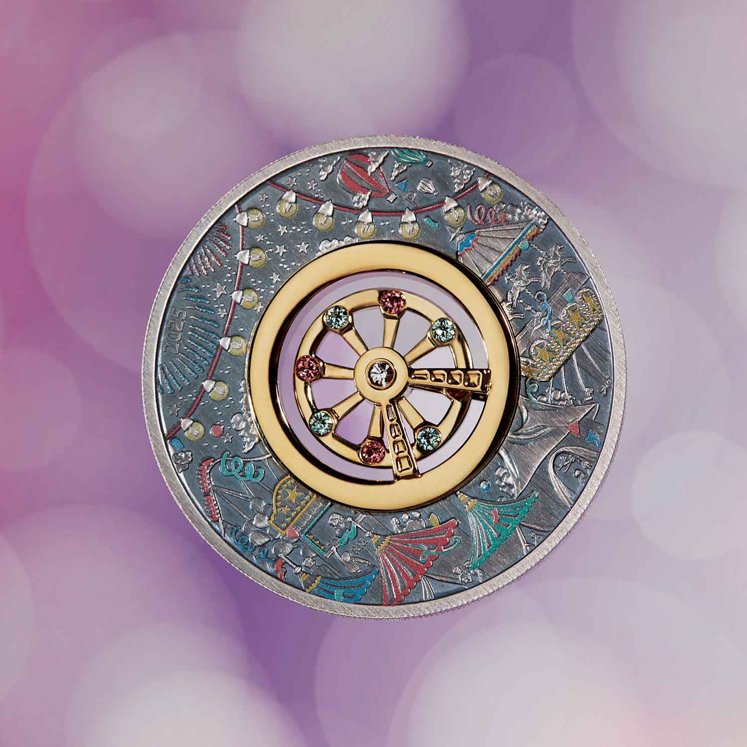 Ferris Wheel 2025 $2 Colour 2oz Silver Antique Coin - Image 5