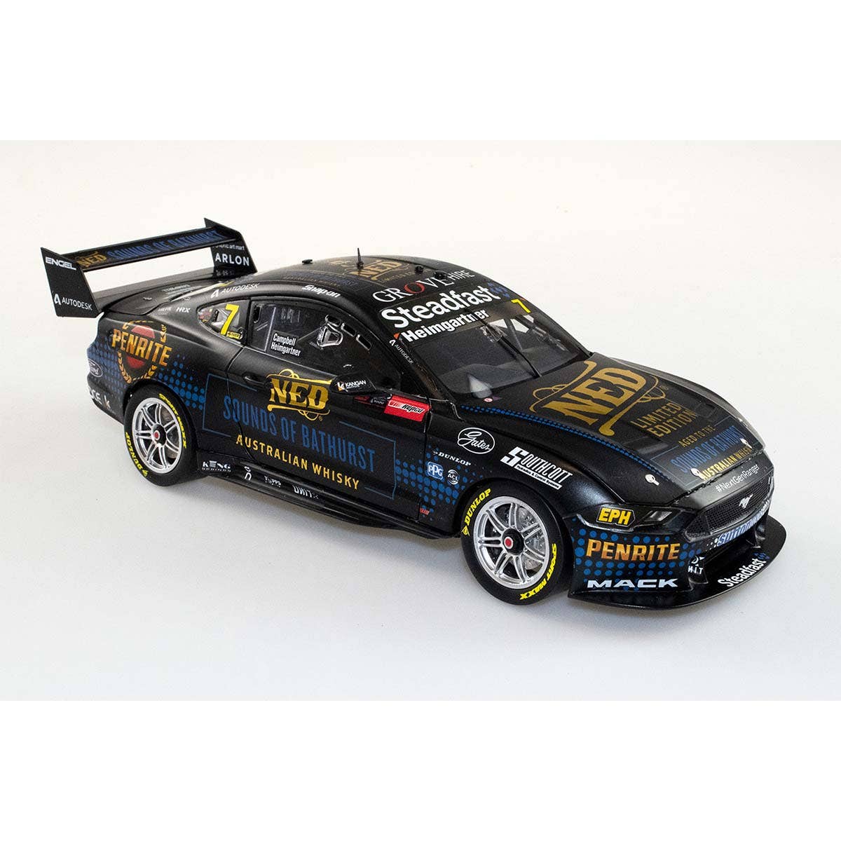 FORD GT MUSTANG - NED RACING - HEIMGARTNER/CAMPBELL #7 - 2021 REPCO Bathurst 1000 - 1:43 Scale Diecast Model Car - Image 4