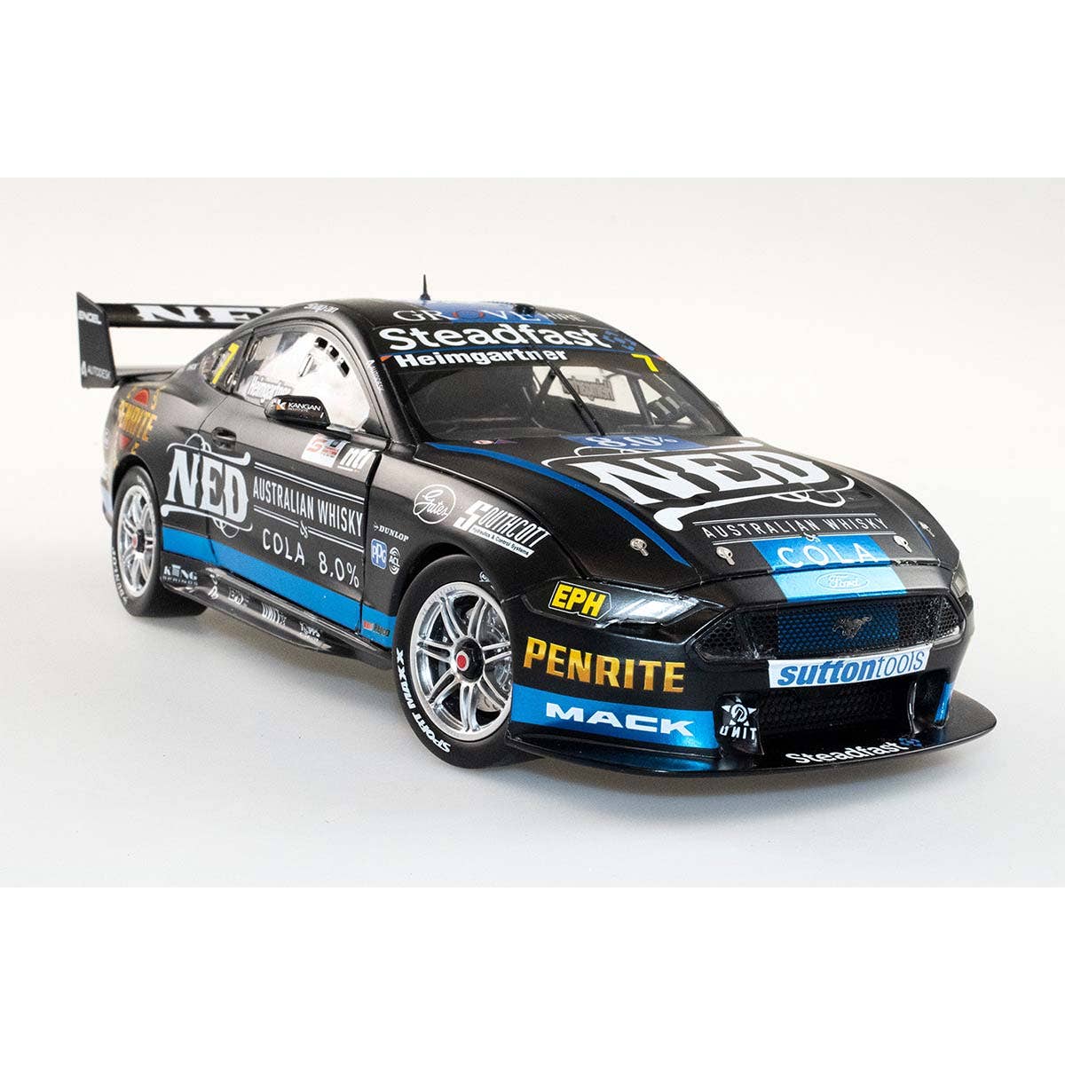 Ford GT Mustang V8 Supercar Ned Racing - Andre Heimgartner #7 - 2021 NTI Townsville 500 - 1:18 Scale Diecast Model Car - Image 3