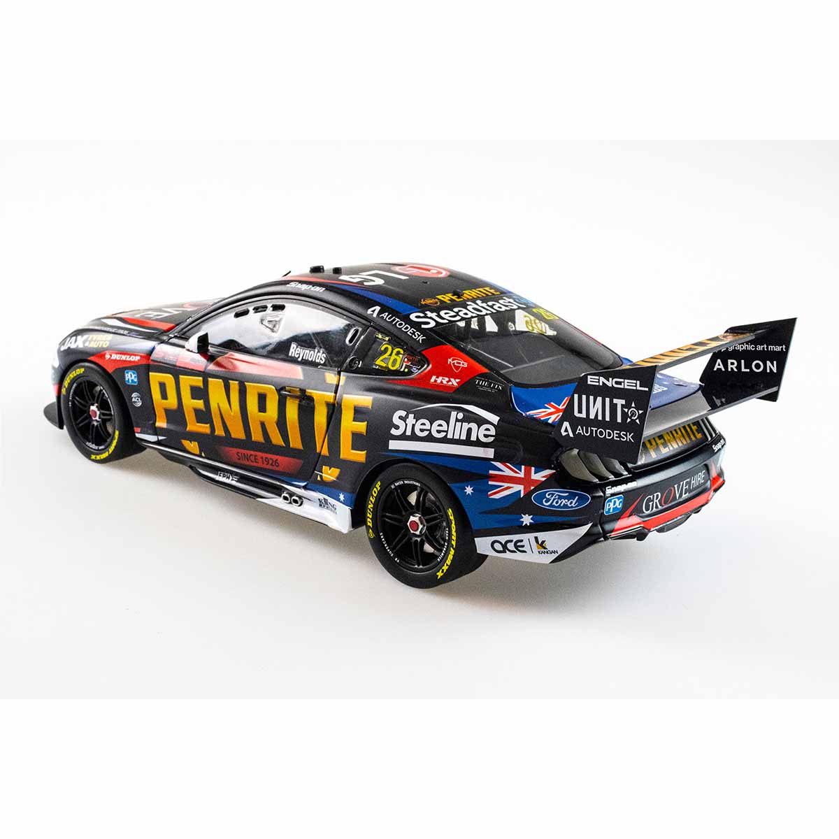 Ford Mustang - #26 David Reynolds - Penrite Racing - Race 1, 2021 Repco Mt Panorama 500 - 1:43 Model Car - Image 4