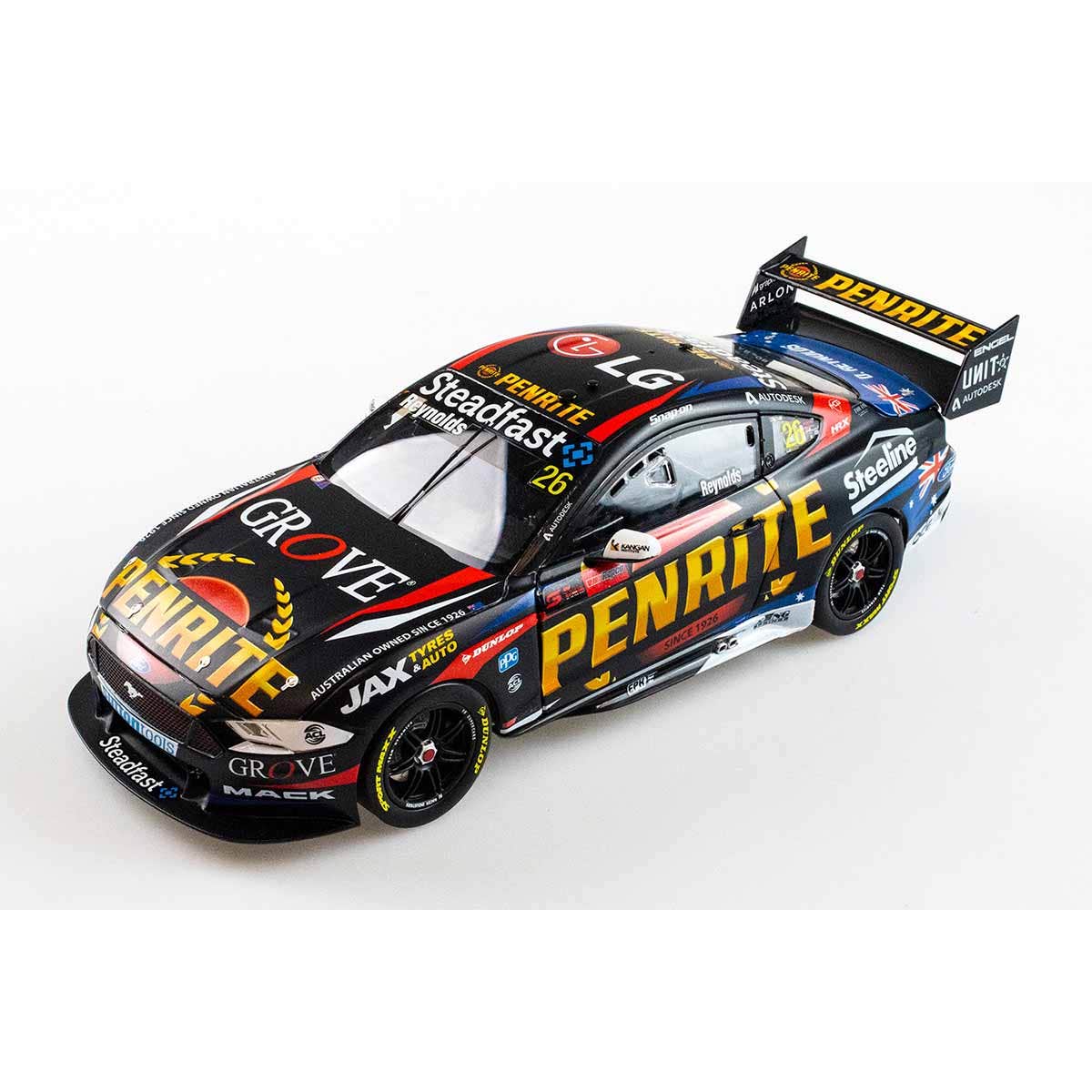 Ford Mustang - #26 David Reynolds - Penrite Racing - Race 1, 2021 Repco Mt Panorama 500 - 1:43 Model Car - Image 5