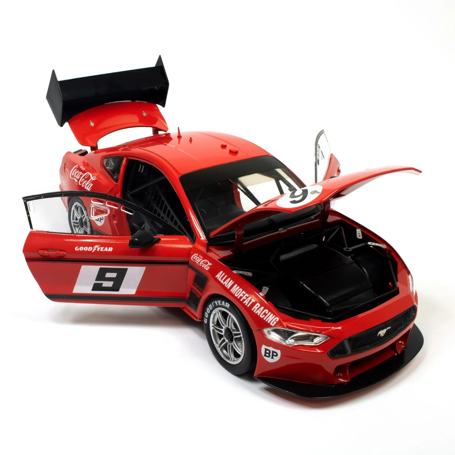 FORD MUSTANG-ALLAN MOFFAT RACING- ALLAN MOFFAT #9 - 1969 COCA-COLA TRANS AM BOSS 302 - RETRO LIVERY - 1:18 Scale Diecast Model Car - Image 13