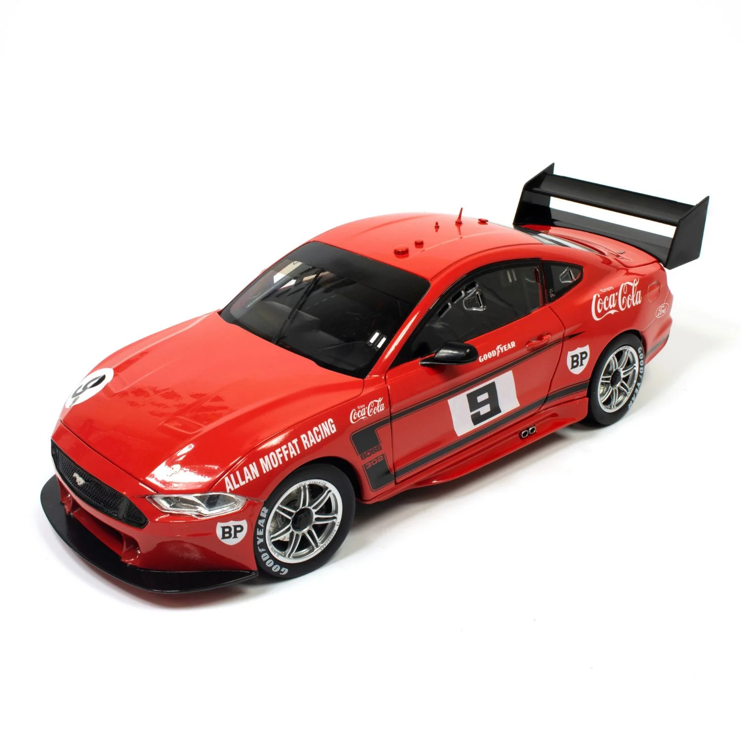 FORD MUSTANG-ALLAN MOFFAT RACING- ALLAN MOFFAT #9 - 1969 COCA-COLA TRANS AM BOSS 302 - RETRO LIVERY - 1:18 Scale Diecast Model Car - Image 5