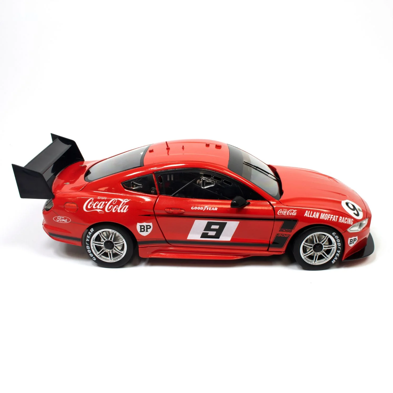 FORD MUSTANG-ALLAN MOFFAT RACING- ALLAN MOFFAT #9 - 1969 COCA-COLA TRANS AM BOSS 302 - RETRO LIVERY - 1:18 Scale Diecast Model Car - Image 6