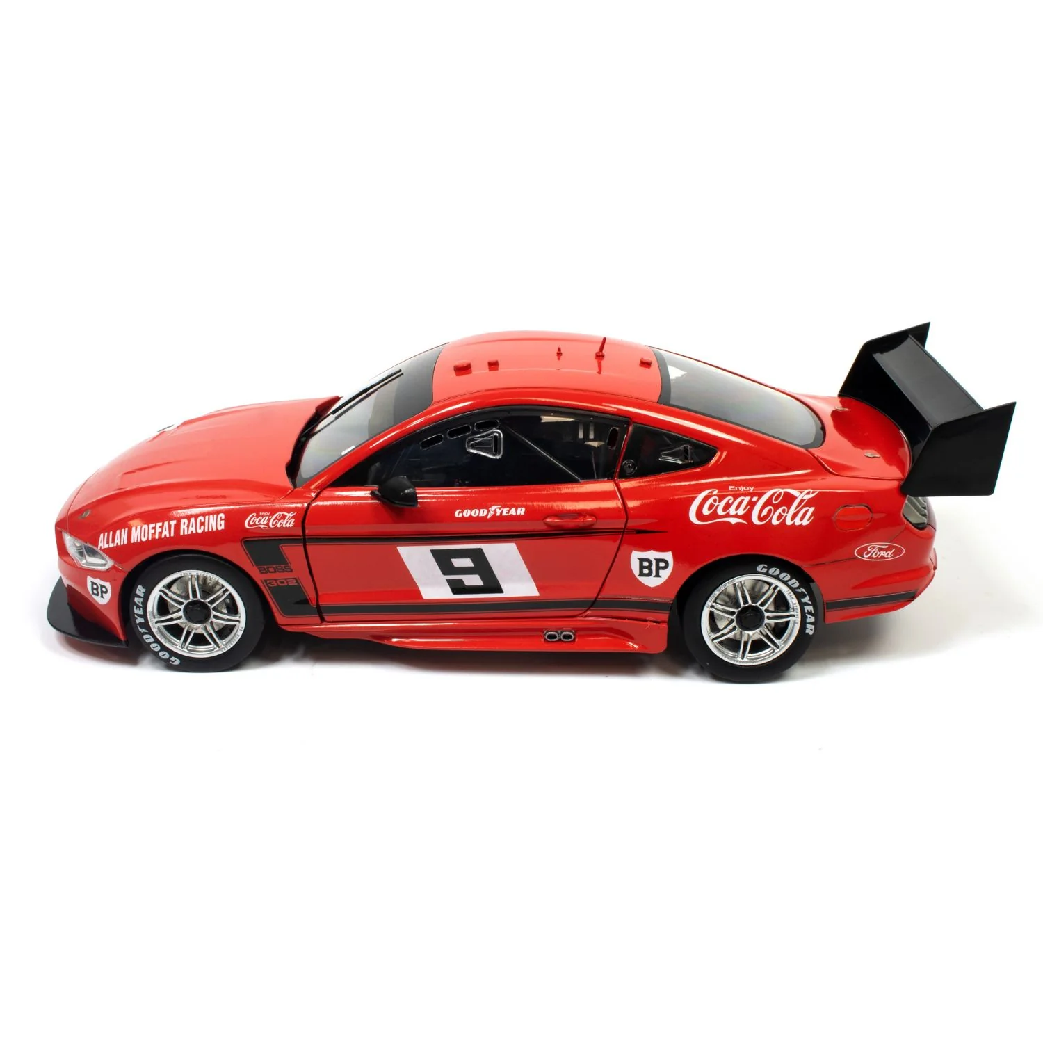 FORD MUSTANG-ALLAN MOFFAT RACING- ALLAN MOFFAT #9 - 1969 COCA-COLA TRANS AM BOSS 302 - RETRO LIVERY - 1:18 Scale Diecast Model Car - Image 7