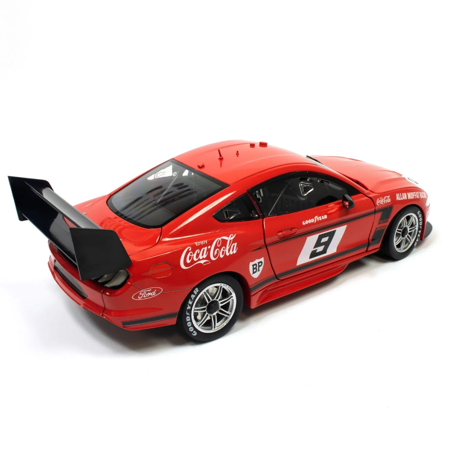 FORD MUSTANG-ALLAN MOFFAT RACING- ALLAN MOFFAT #9 - 1969 COCA-COLA TRANS AM BOSS 302 - RETRO LIVERY - 1:18 Scale Diecast Model Car - Image 9