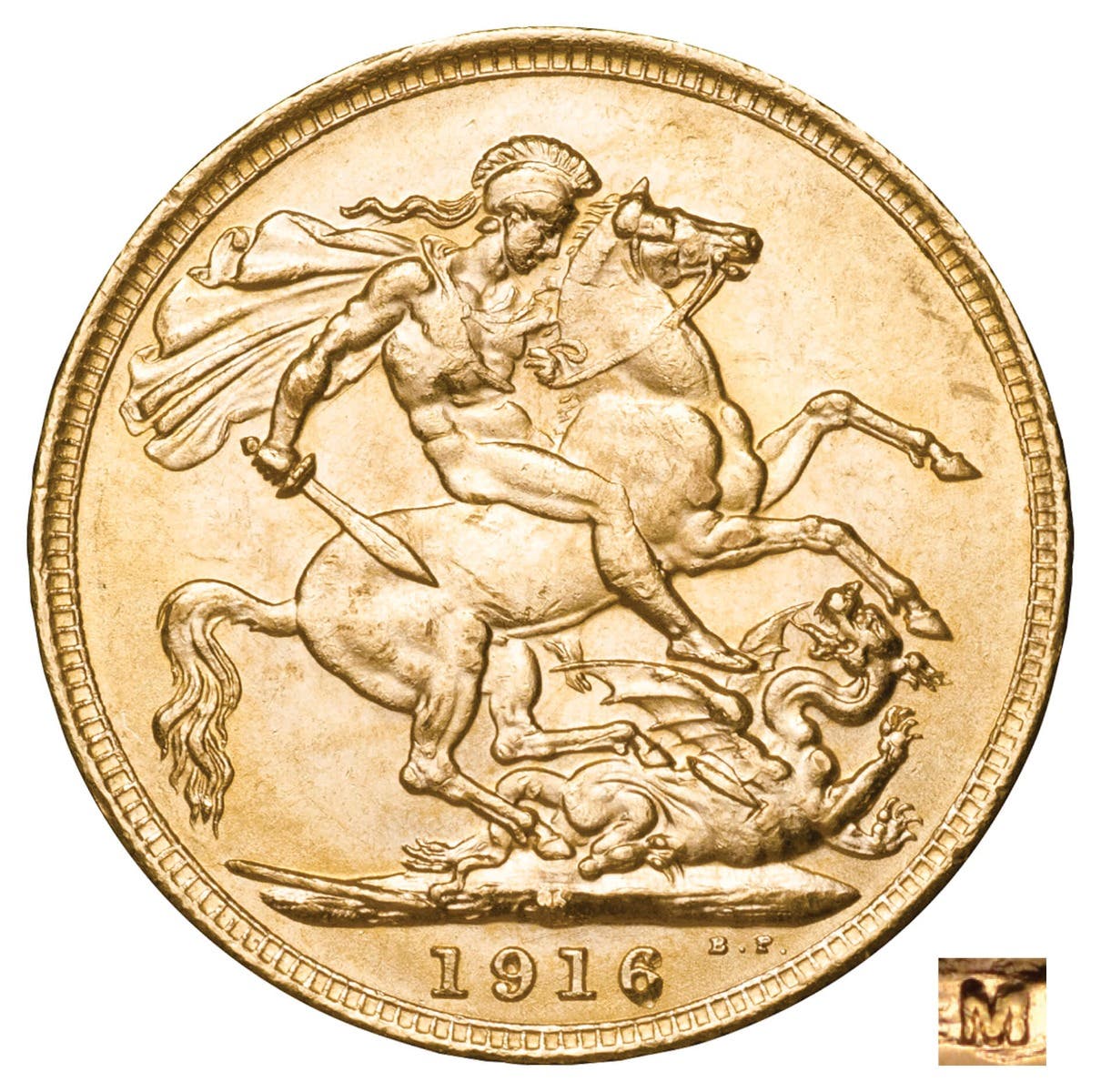 George V 1916M Gold Sovereign Uncirculated