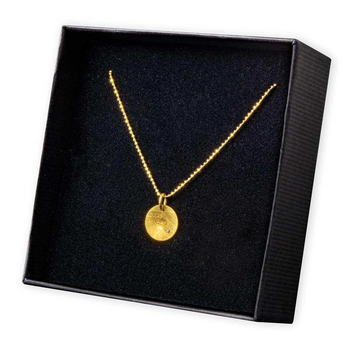 Gold Coin Blank Pendant with Chain - Image 3