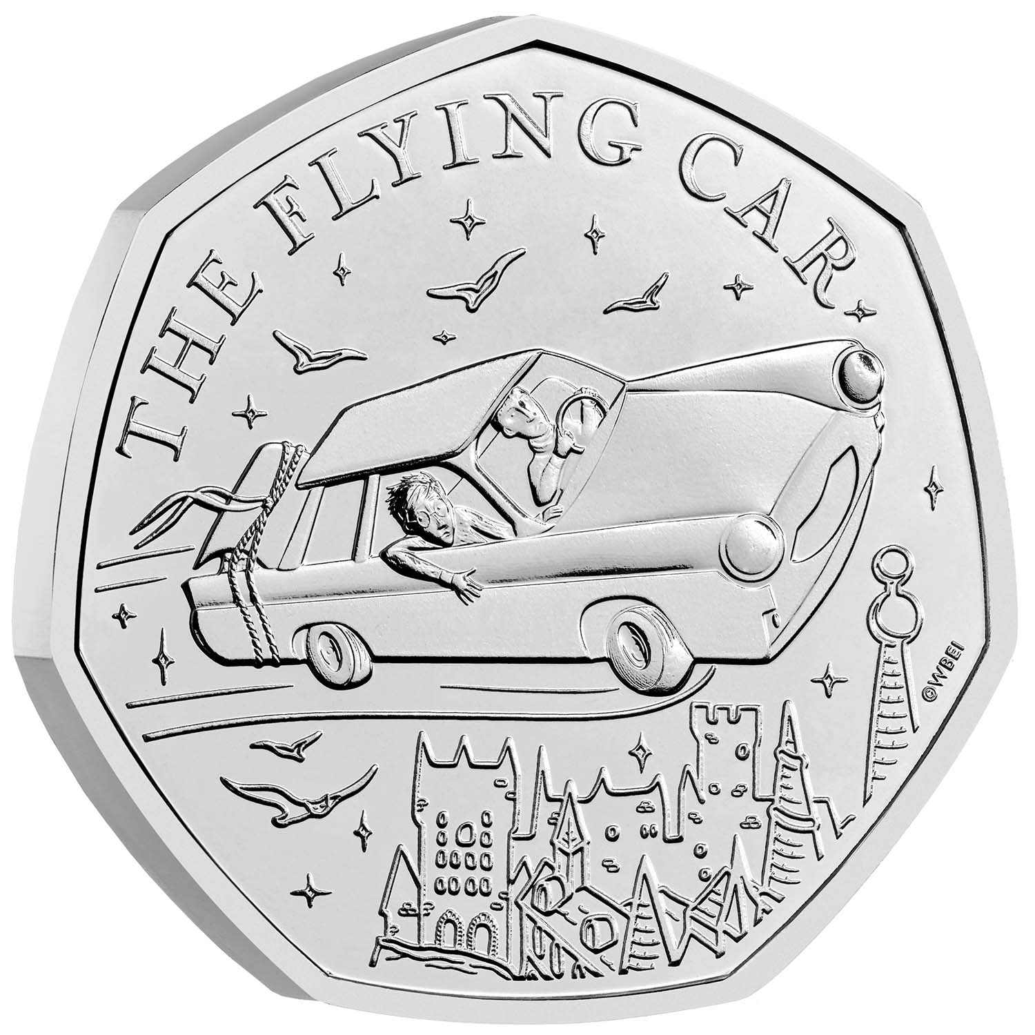 Great Britain Harry Potter Flying Car 2025 50p Cupro-Nickel Brilliant Uncirculated Coin