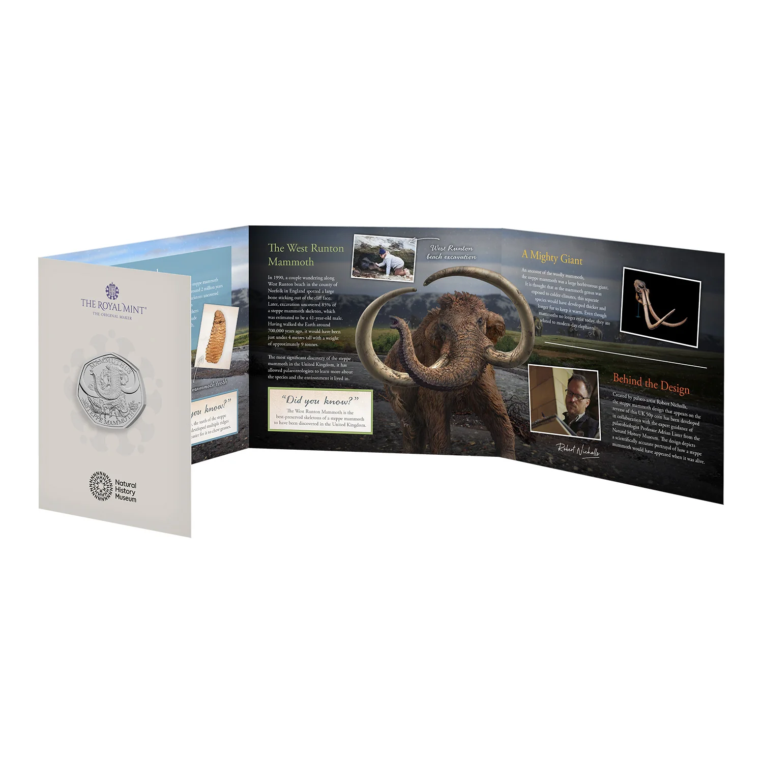 Great Britain Ice Age Steppe Mammoth 2024 50p Cupro-Nickel Brilliant Uncirculated Coin - Image 4