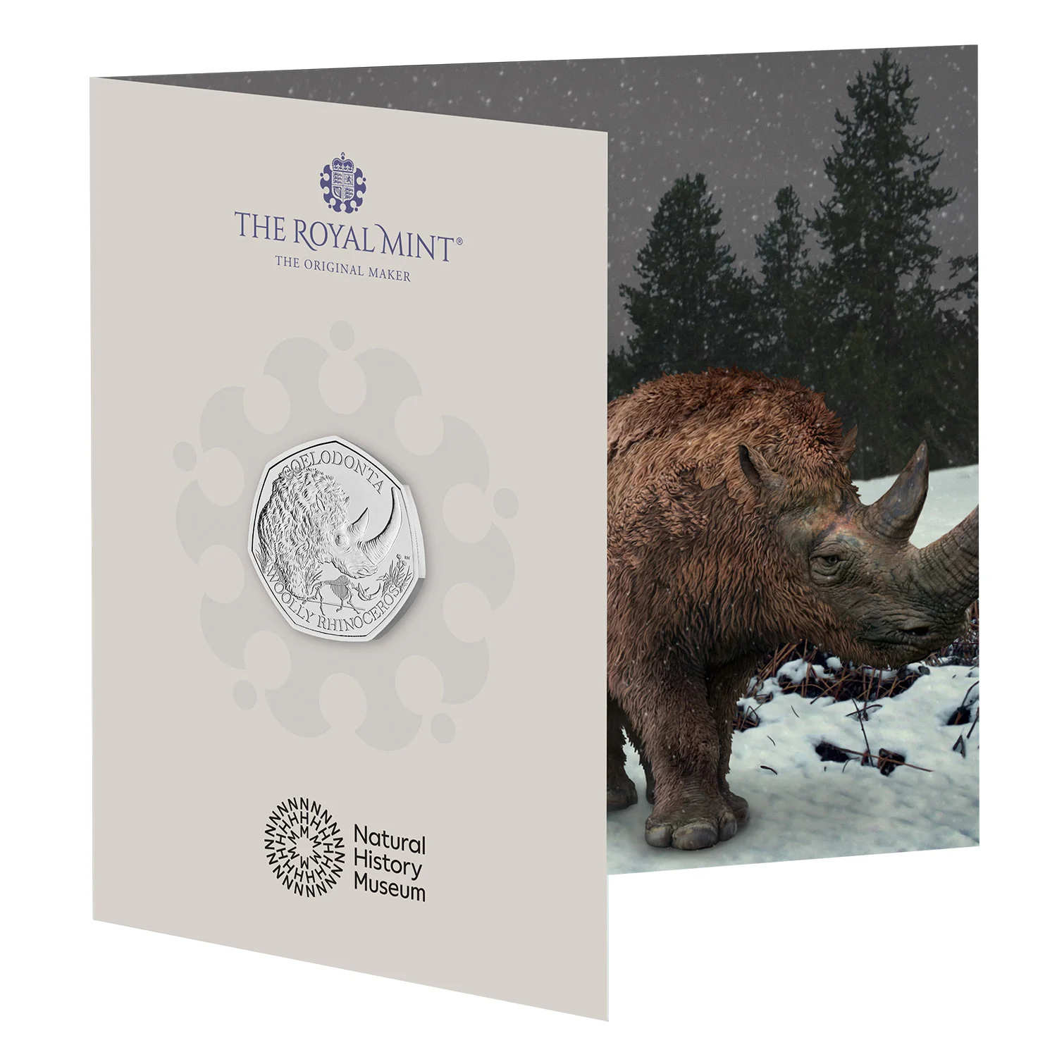 Great Britain Ice Age Woolly Rhinoceros 2024 50p Cupro-Nickel Brilliant Uncirculated Coin - Image 5
