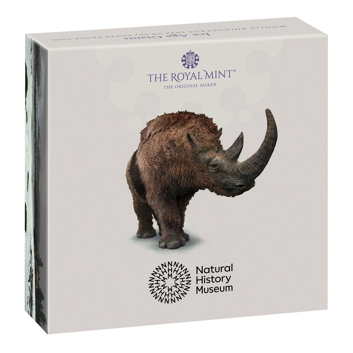 Great Britain Ice Age Woolly Rhinoceros 2024 50p Silver Proof Coin - Image 4