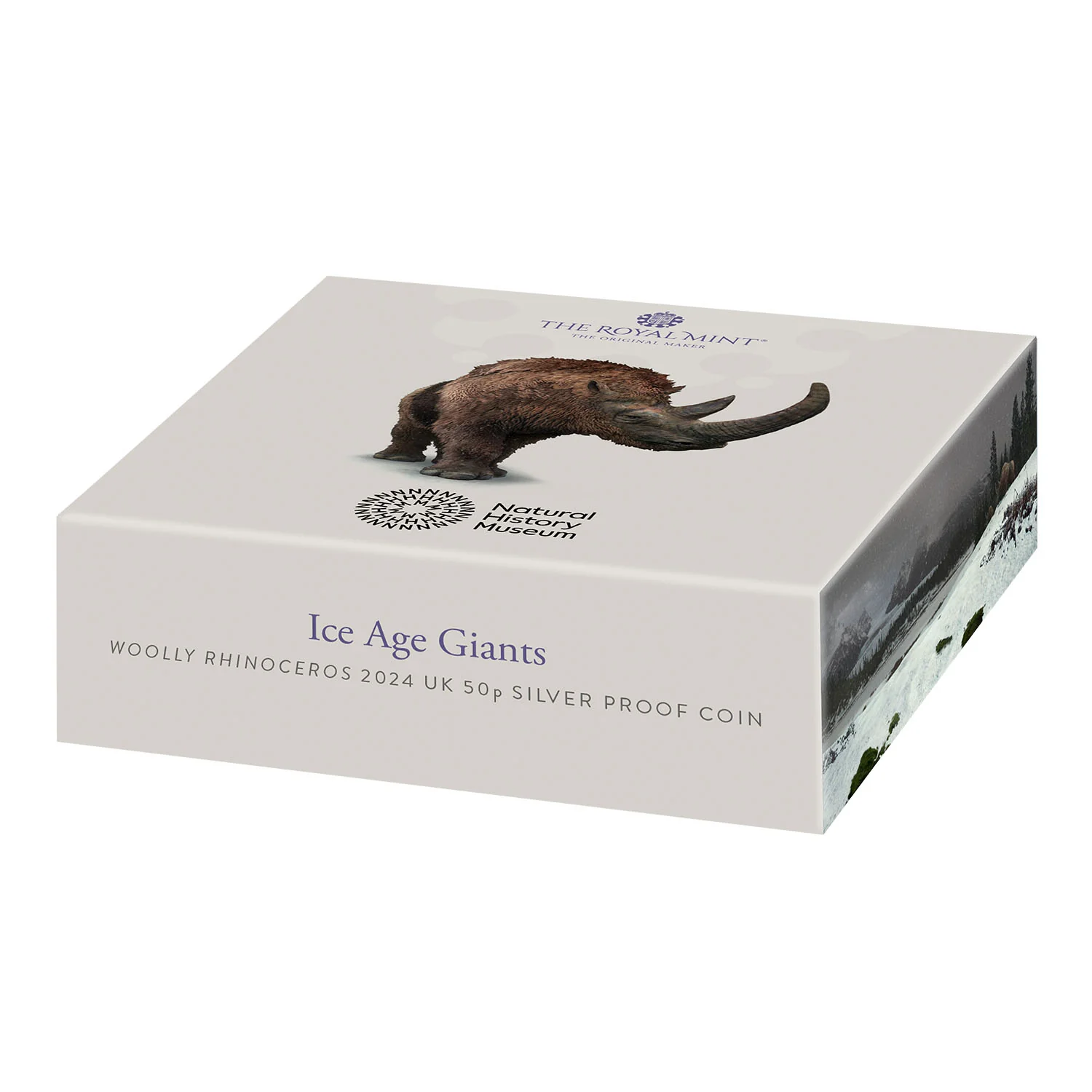 Great Britain Ice Age Woolly Rhinoceros 2024 50p Silver Proof Coin - Image 5