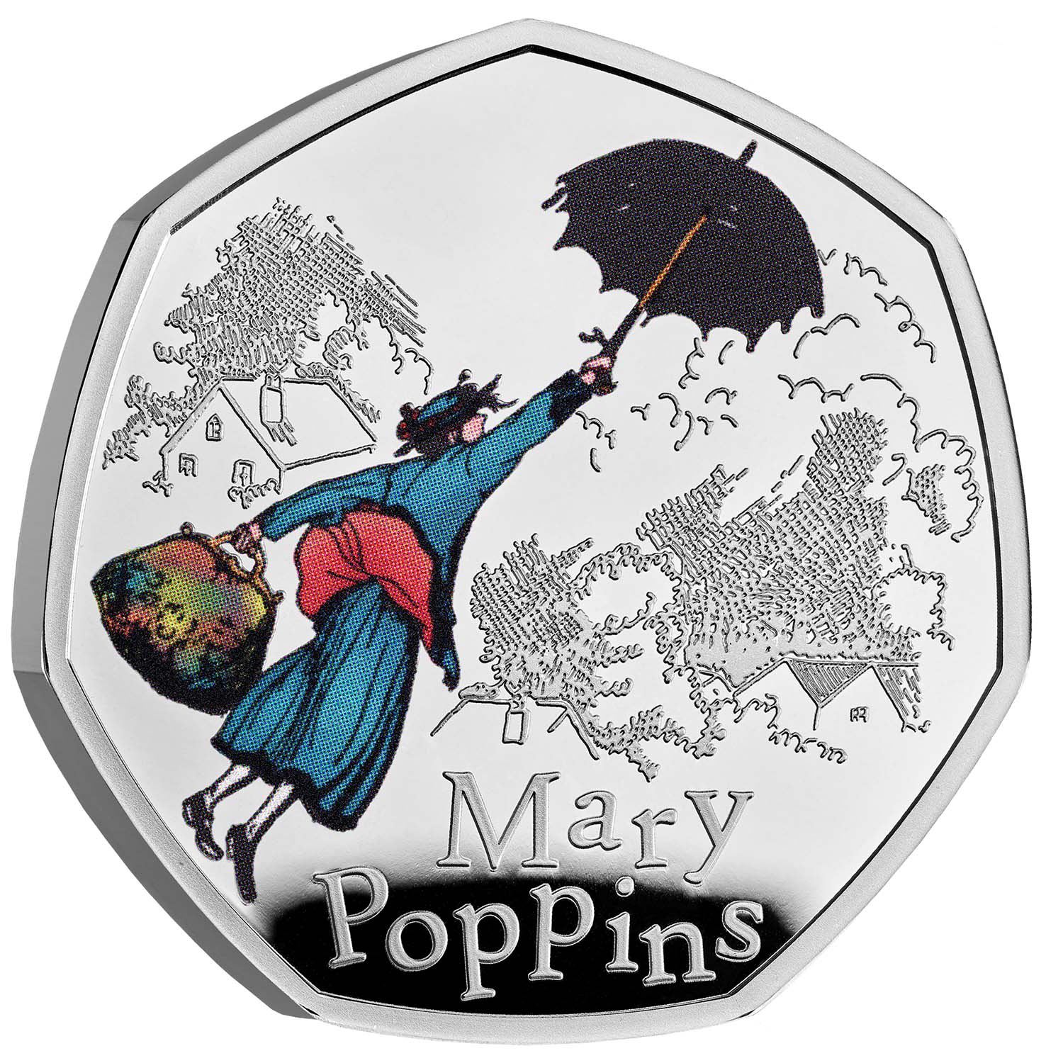 Great Britain Mary Poppins 2025 50p Colour Silver Proof Coin