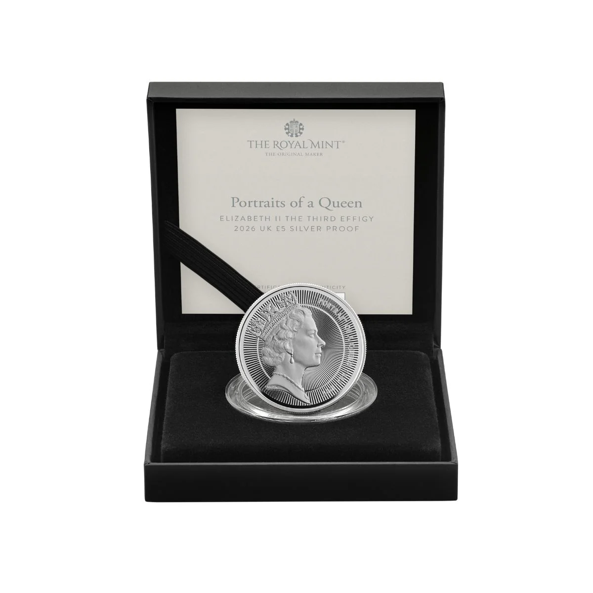 Great Britain Portraits of Queen Elizabeth II 2026 £5 Raphael Maklouf Silver Proof Coin - Image 3