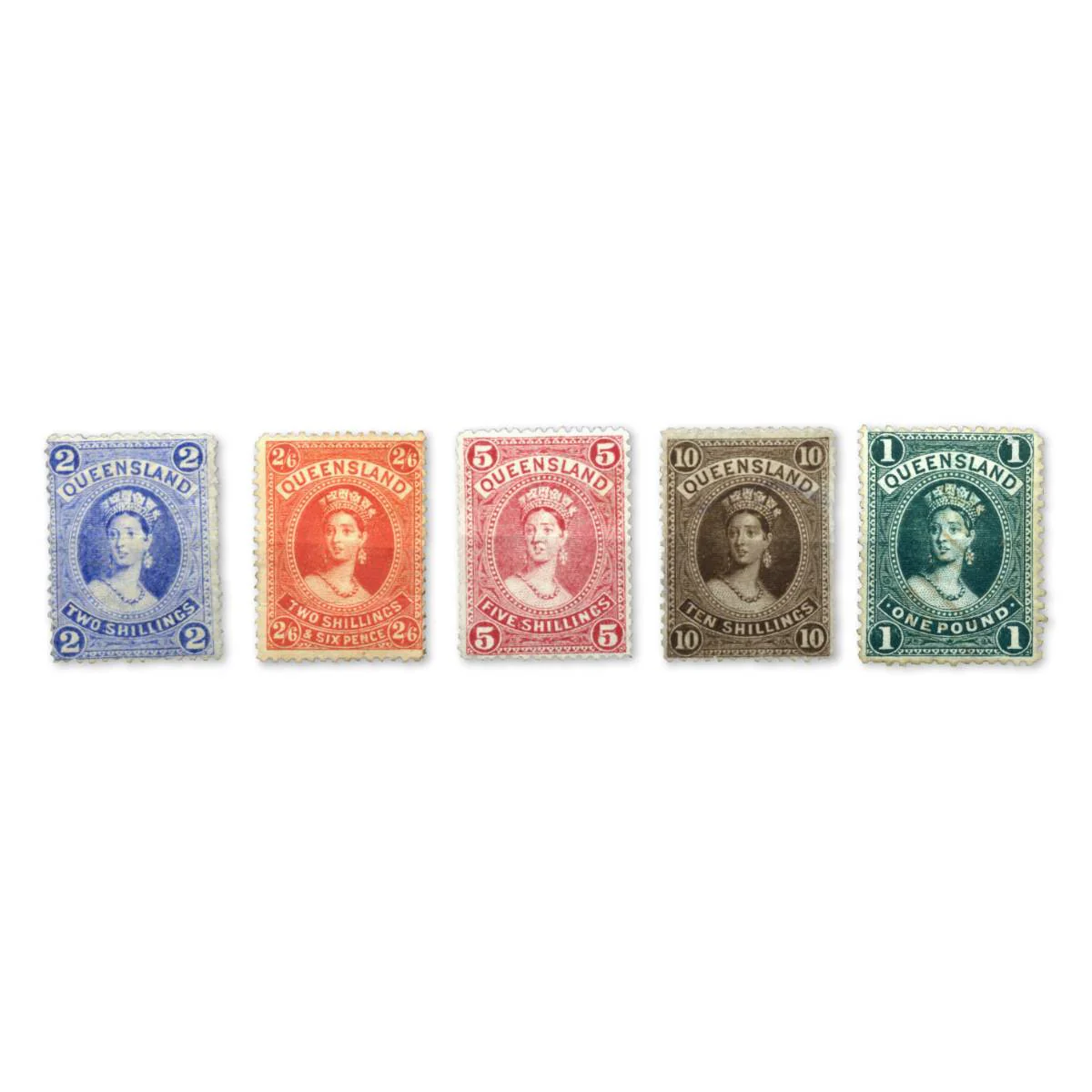 Australia Queensland 1879-80 Chalon Heads High Value 5-Stamp Set Mint
