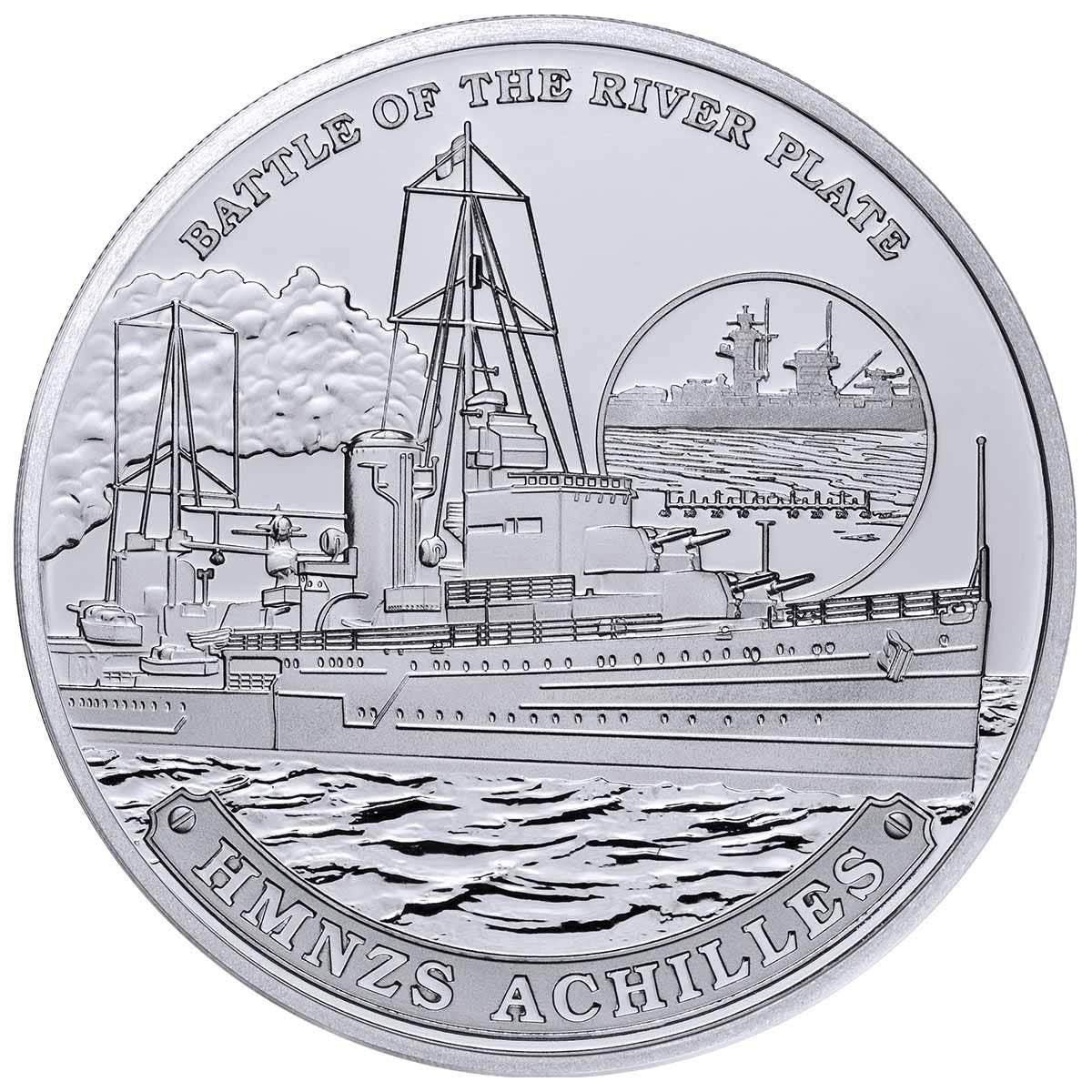 HMNZS Achilles Silver Prooflike Medallion