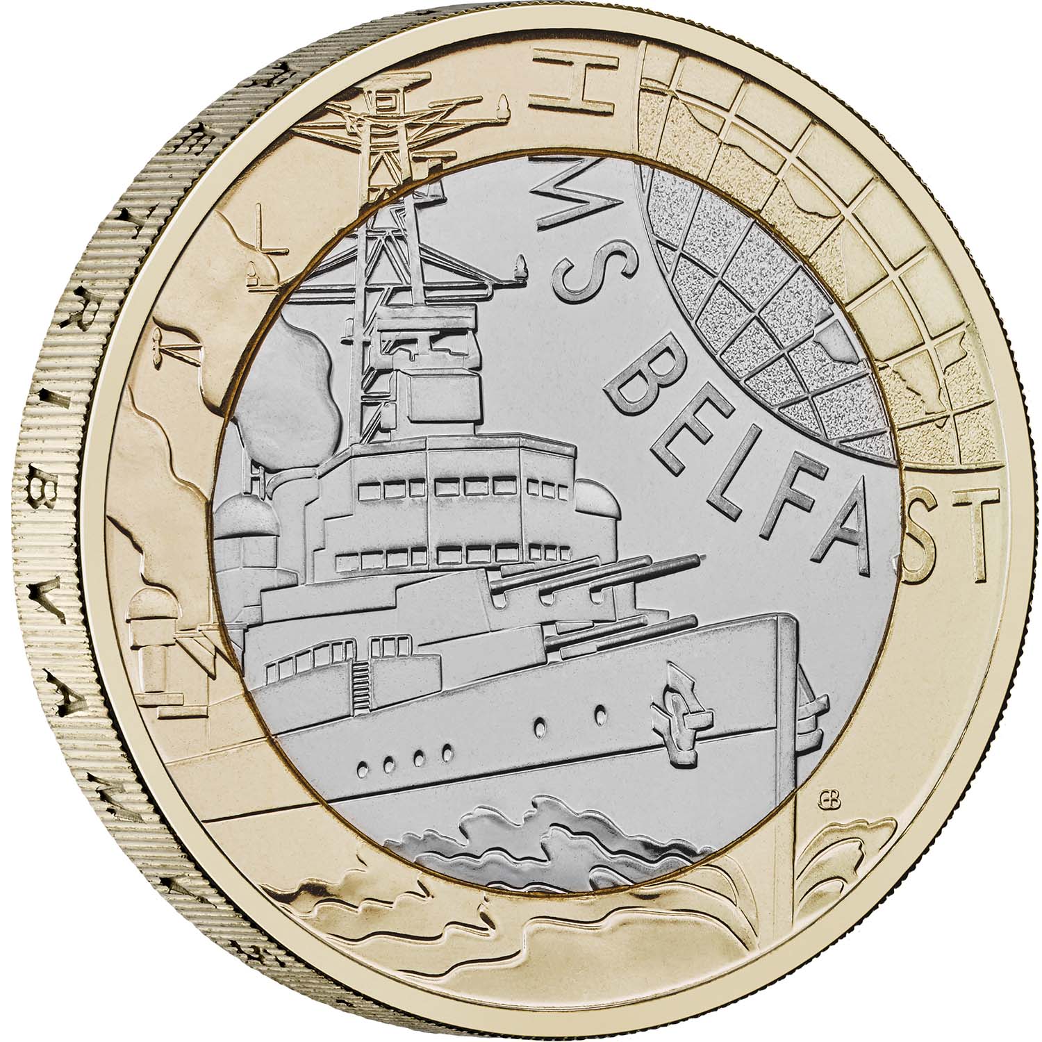Great Britain HMS Belfast 2025 £2 Bimetal Brilliant Uncirculated Coin