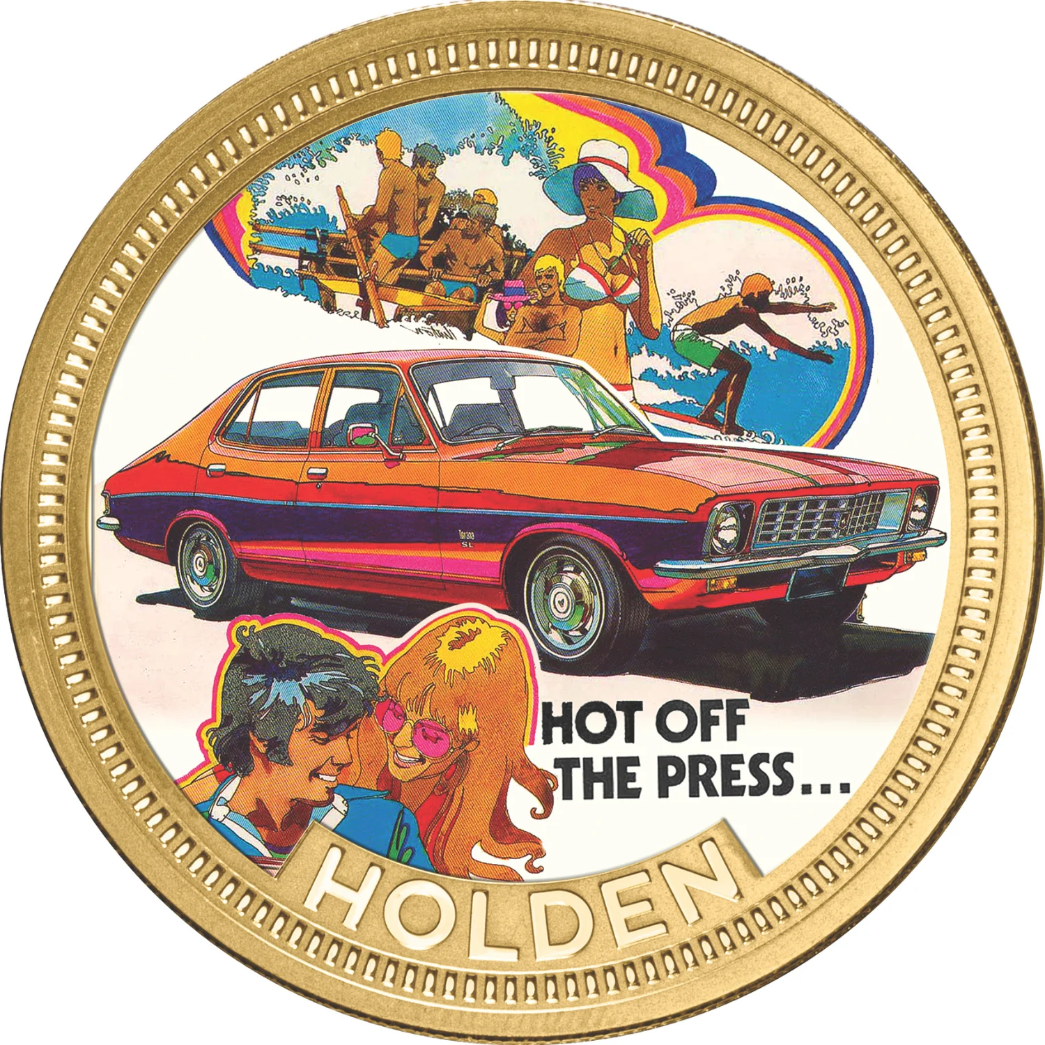 Holden LJ Torana Gold-plated Prooflike Medallion