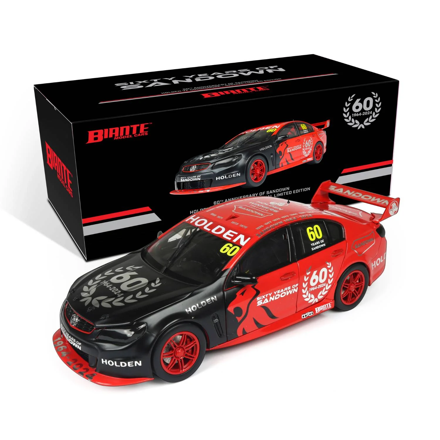 HOLDEN COMMODORE VF SUPERCAR - 60 YEARS OF SANDOWN - SPECIAL LIMITED ANNIVERSARY EDITION 2024 - 1:18 Scale Diecast Model Car - Image 10