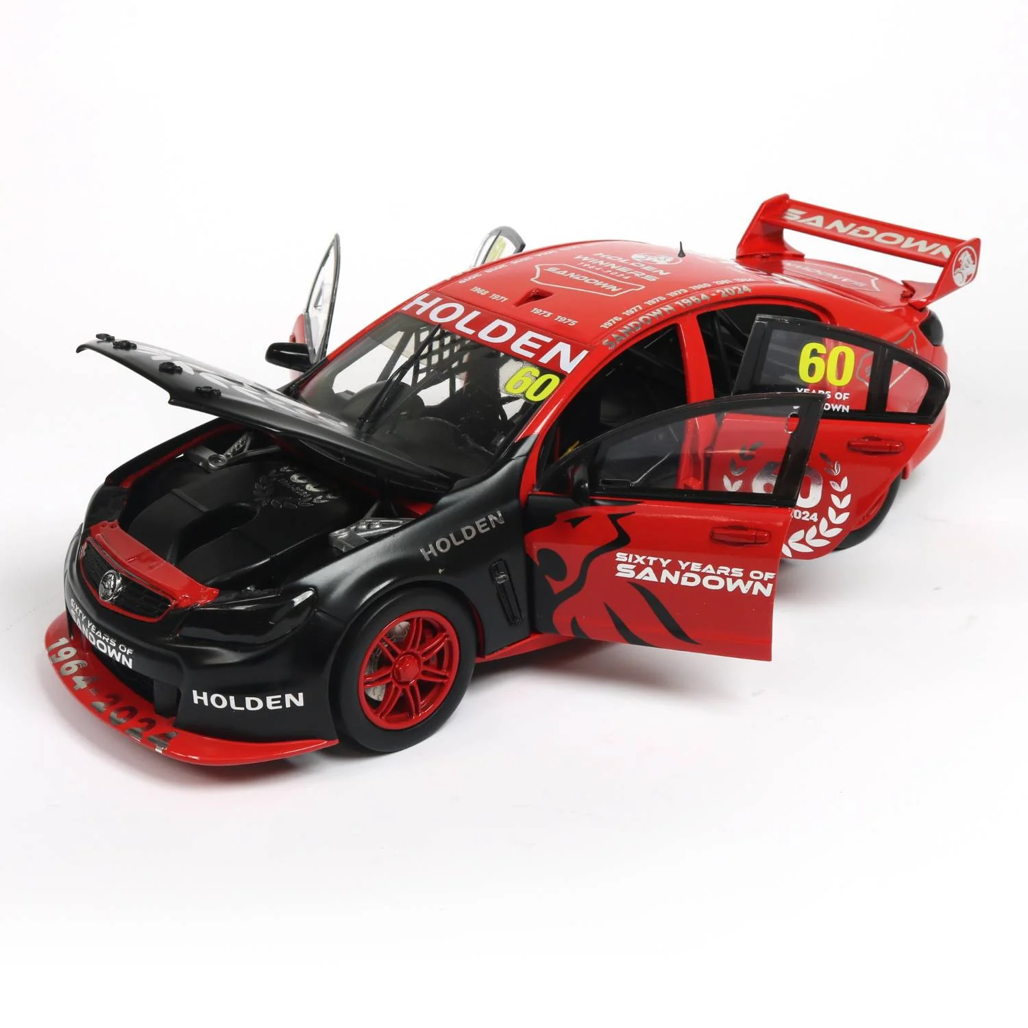 HOLDEN COMMODORE VF SUPERCAR - 60 YEARS OF SANDOWN - SPECIAL LIMITED ANNIVERSARY EDITION 2024 - 1:18 Scale Diecast Model Car - Image 2
