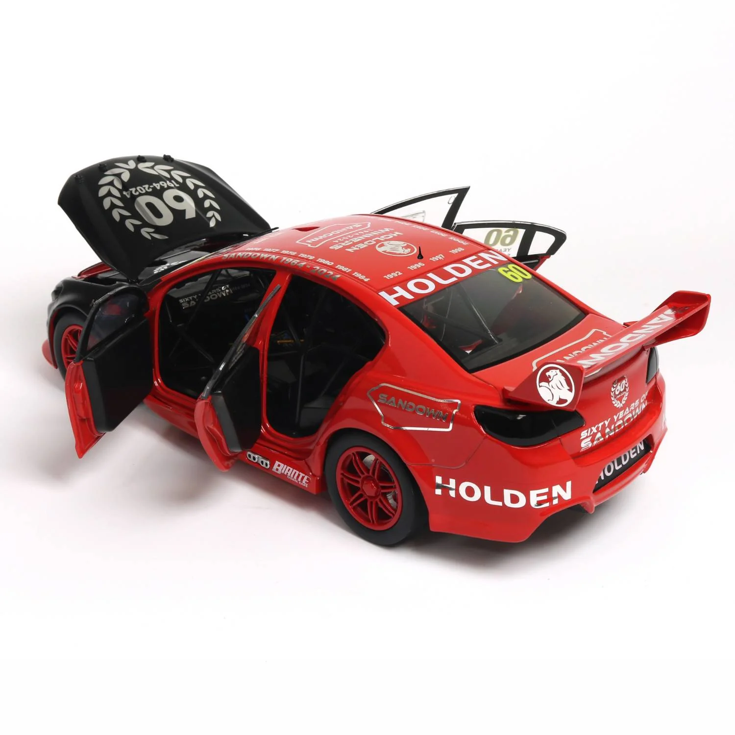 HOLDEN COMMODORE VF SUPERCAR - 60 YEARS OF SANDOWN - SPECIAL LIMITED ANNIVERSARY EDITION 2024 - 1:18 Scale Diecast Model Car - Image 4