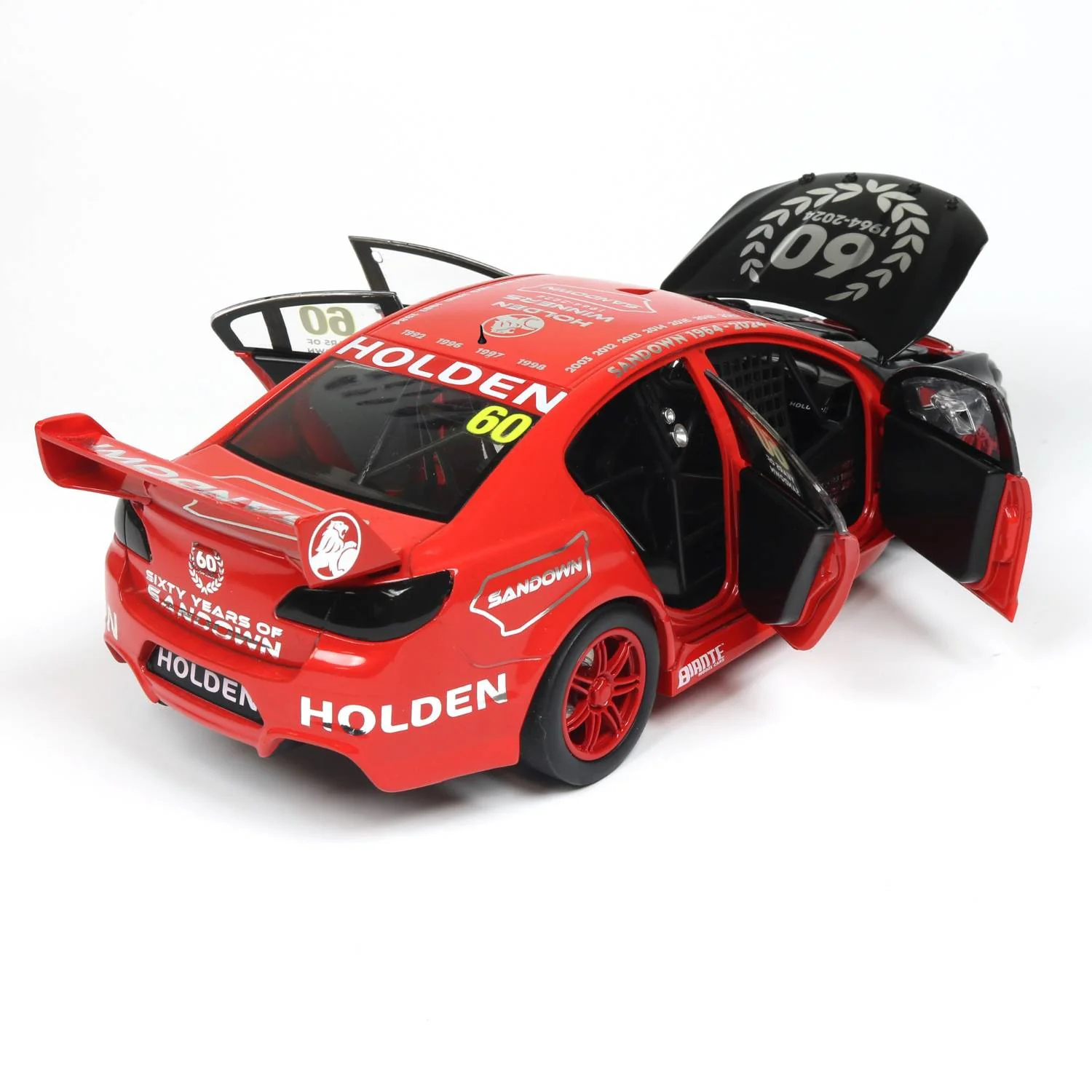 HOLDEN COMMODORE VF SUPERCAR - 60 YEARS OF SANDOWN - SPECIAL LIMITED ANNIVERSARY EDITION 2024 - 1:18 Scale Diecast Model Car - Image 5