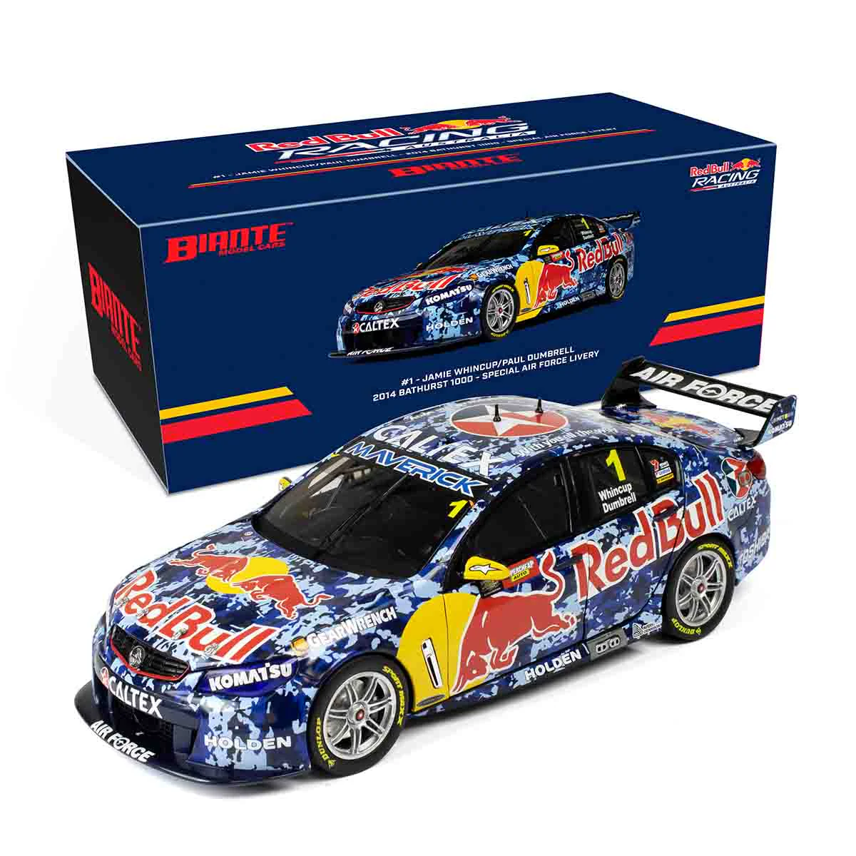 HOLDEN VF COMMODORE - RED BULL RACING #1 - WHINCUP/DUMBRELL - 2014 BATHURST 1000 AIR FORCE LIVERY - 1:18 Scale Diecast Model Car - Image 11