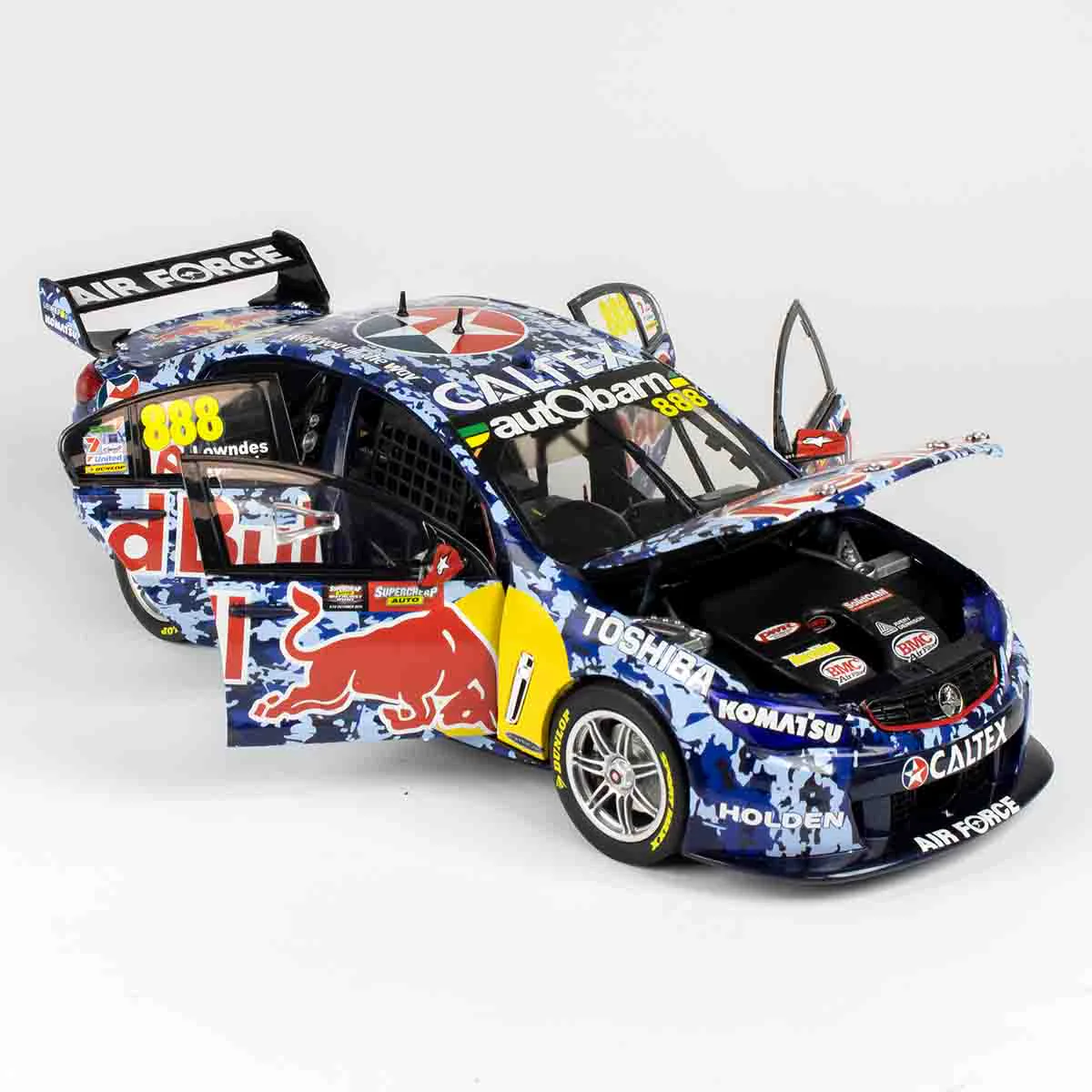 HOLDEN VF COMMODORE - RED BULL RACING #888 - LOWNDES/RICHARDS - 2014 BATHURST 1000 AIR FORCE LIVERY - 1:18 Scale Diecast Model Car - Image 2