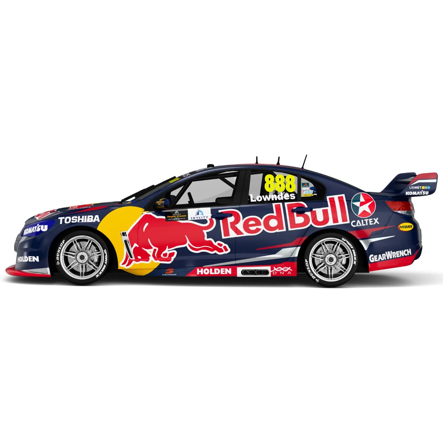 HOLDEN VF COMMODORE - RED BULL RACING AUSTRALIA - CRAIG LOWNDES #888 - 2015 - DARWIN TRIPLE CROWN - RACE 14 - FIRST DRIVER TO 100 WINS IN V8 SC HISTORY - 1:18 Scale Diecast Model Car - Image 2