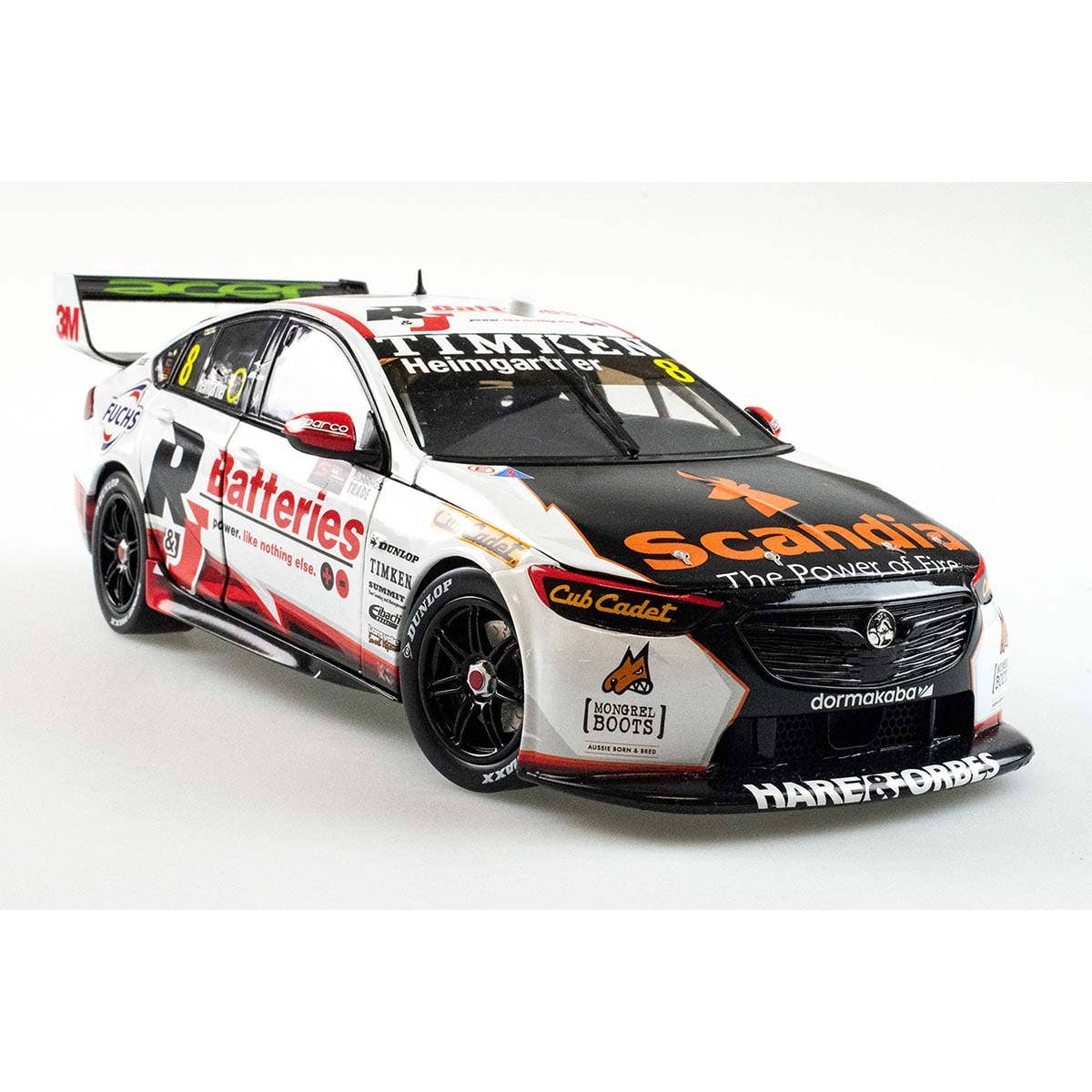 HOLDEN ZB COMMODORE - BJR - ANDRE HEIMGARTNER #8 R&J Batteries/Scandia - 2022 Bunnings Trade Perth Supernight Race 11 3RD PLACE - 1:18 Scale Diecast Model Car
