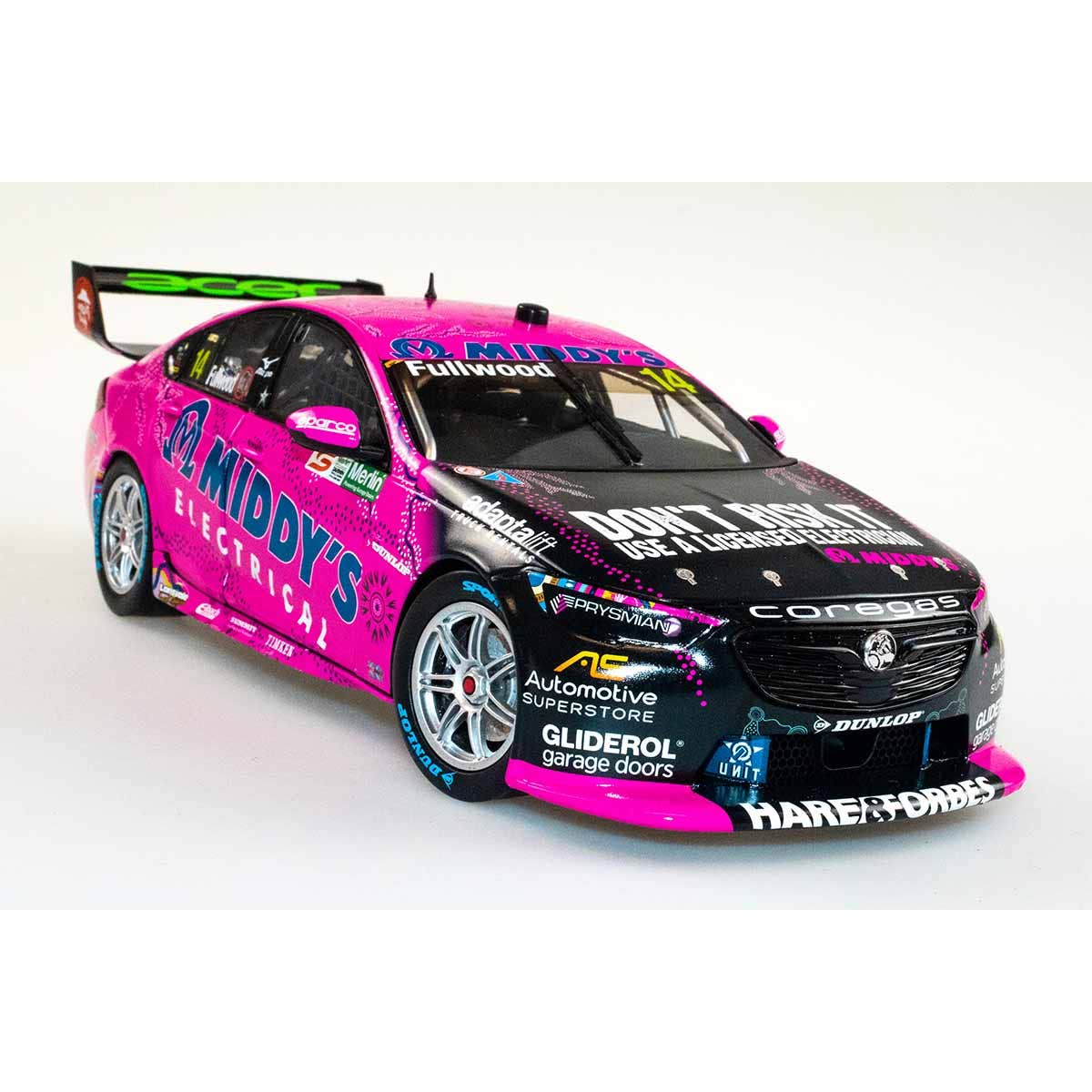 HOLDEN ZB COMMODORE - BJR - FULLWOOD #14 Middy's Electrical - 2022 Merlin Darwin Triple Crown - Race 18 - 1:18 Scale Diecast Model Car
