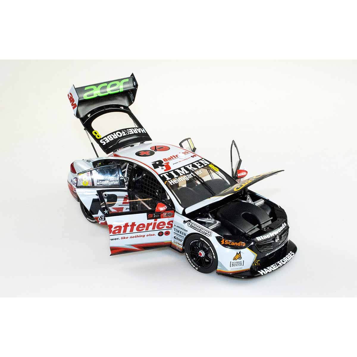 HOLDEN ZB COMMODORE - BJR - HEIMGARTNER/WOOD #8 - R&J Batteries - 2022 Bathurst 1000 - 1:18 Scale Diecast Model Car - Image 2