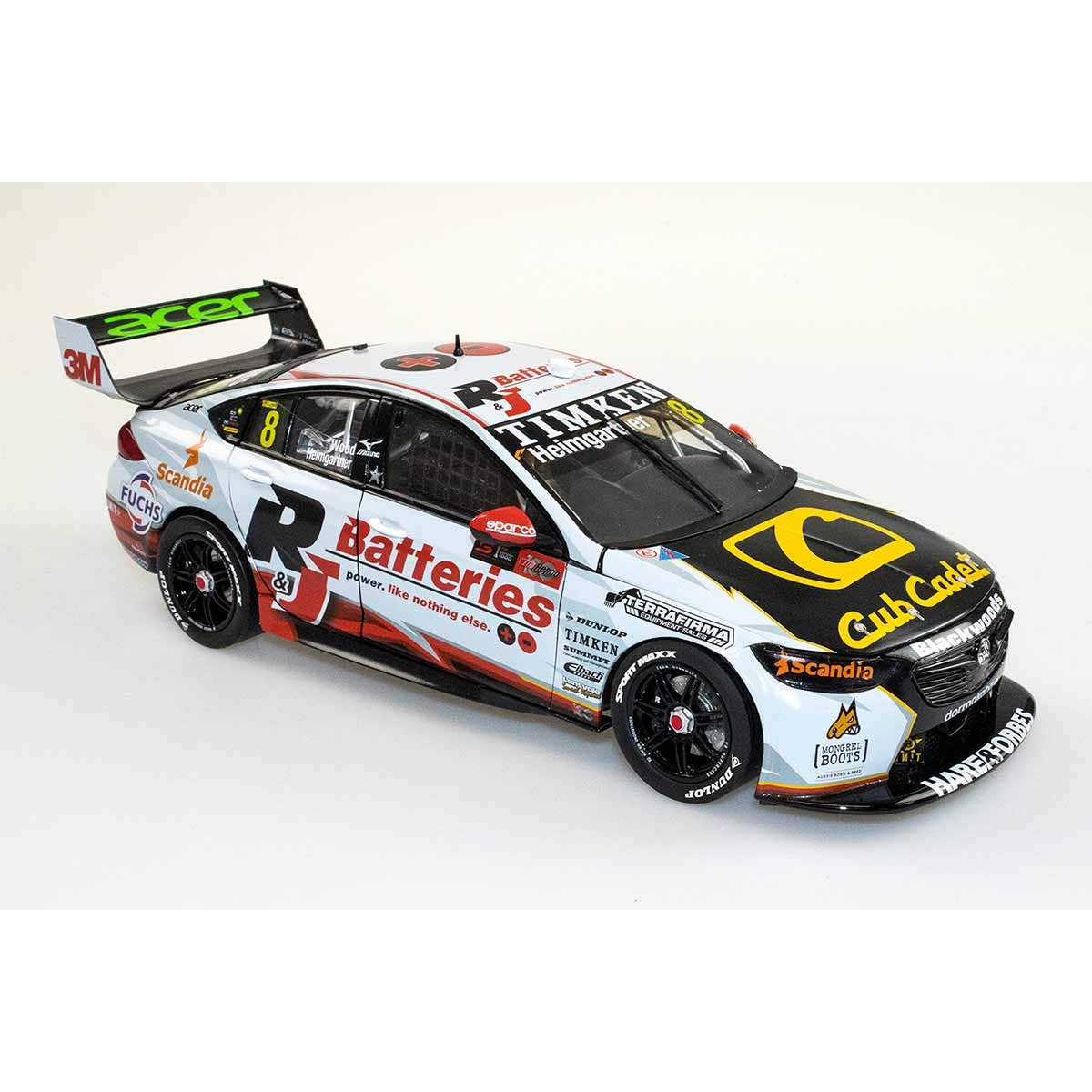 HOLDEN ZB COMMODORE - BJR - HEIMGARTNER/WOOD #8 - R&J Batteries - 2022 Bathurst 1000 - 1:18 Scale Diecast Model Car - Image 4