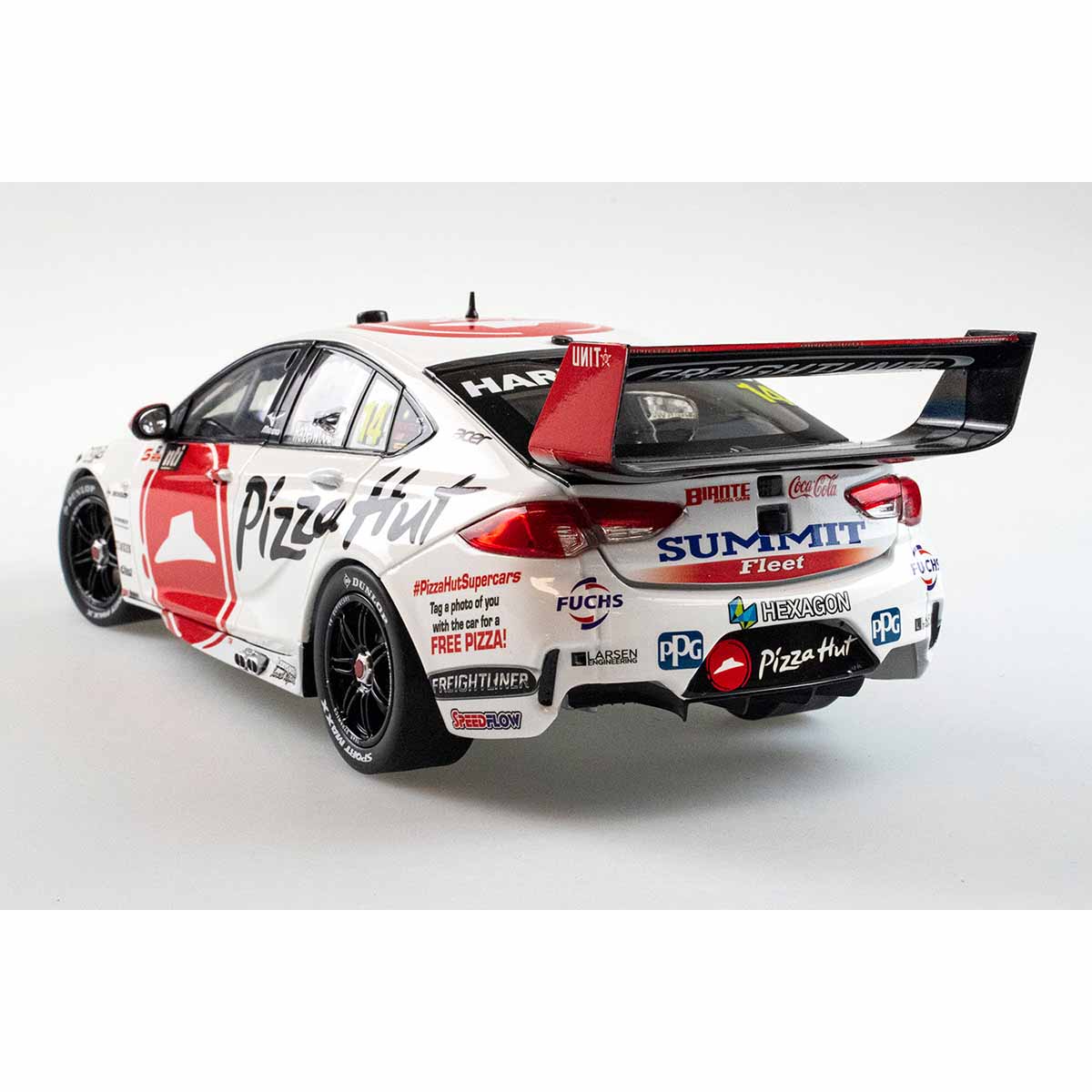 HOLDEN ZB COMMODORE - BJR PIZZA HUT - HAZELWOOD #14 - 2021 NTI Townsville 500 Race 16 - 1:18 Scale Diecast Model Car - Image 3