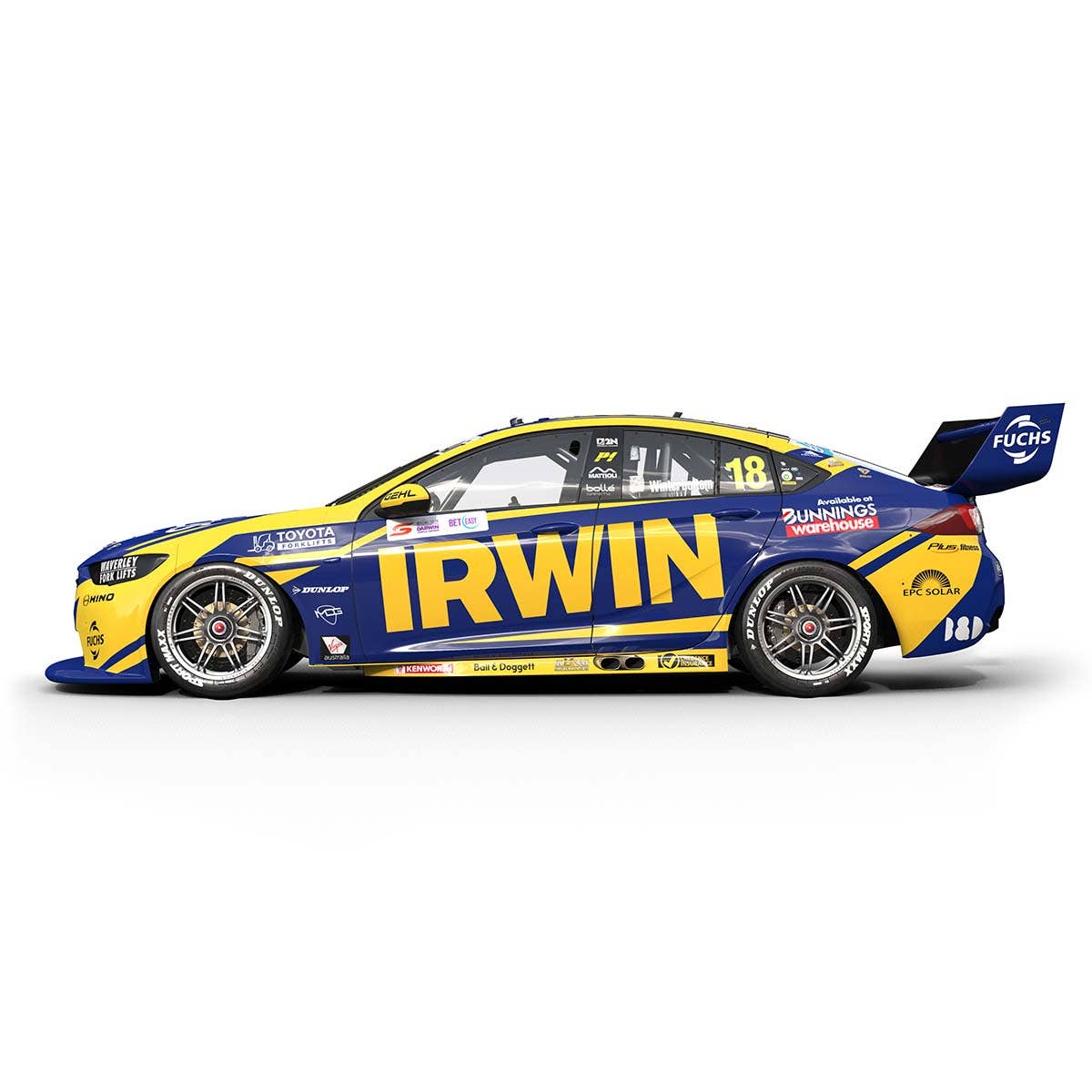 Holden ZB Commodore - Irwin Racing - #18, M.Winterbottom - 4th place, Race 13, 2020 BetEasy Darwin Triple Crown - 1:43 Scale Diecast Model Car - Image 3