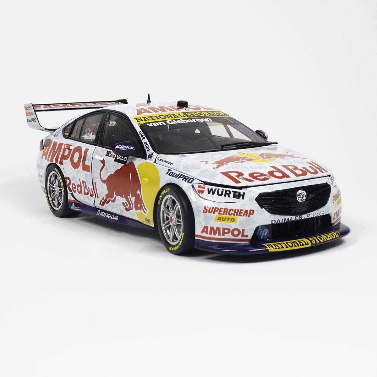 HOLDEN ZB COMMODORE - RED BULL AMPOL RACING - VAN GISBERGEN #1 - 2022 VAILO Adelaide 500 CHAMPIONSHIP WINNER - 1:43 Scale Diecast Model Car
