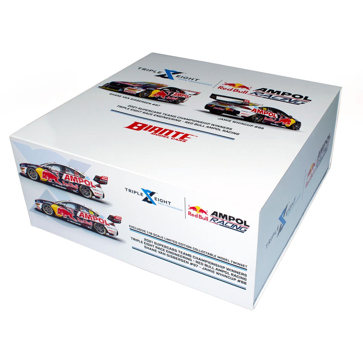 HOLDEN ZB COMMODORE - RED BULL AMPOL RACING - VAN GISBERGEN/WHINCUP - 2021 TEAMS CHAMPIONSHIP WINNER TWIN SET - 1:18 Scale Diecast Model Car - Image 4