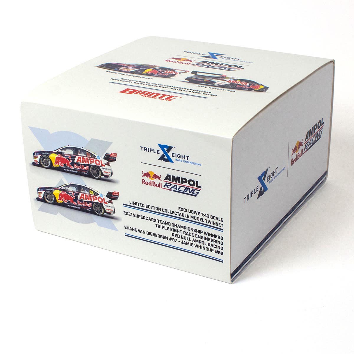 HOLDEN ZB COMMODORE - RED BULL AMPOL RACING - VAN GISBERGEN/WHINCUP - 2021 TEAMS CHAMPIONSHIP WINNER TWIN SET - 1:43 Scale Diecast Model Car - Image 4