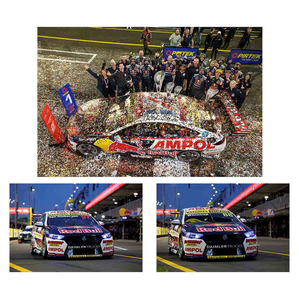 HOLDEN ZB COMMODORE - RED BULL AMPOL RACING - VAN GISBERGEN/WHINCUP - 2021 TEAMS CHAMPIONSHIP WINNER TWIN SET - 1:43 Scale Diecast Model Car - Image 6